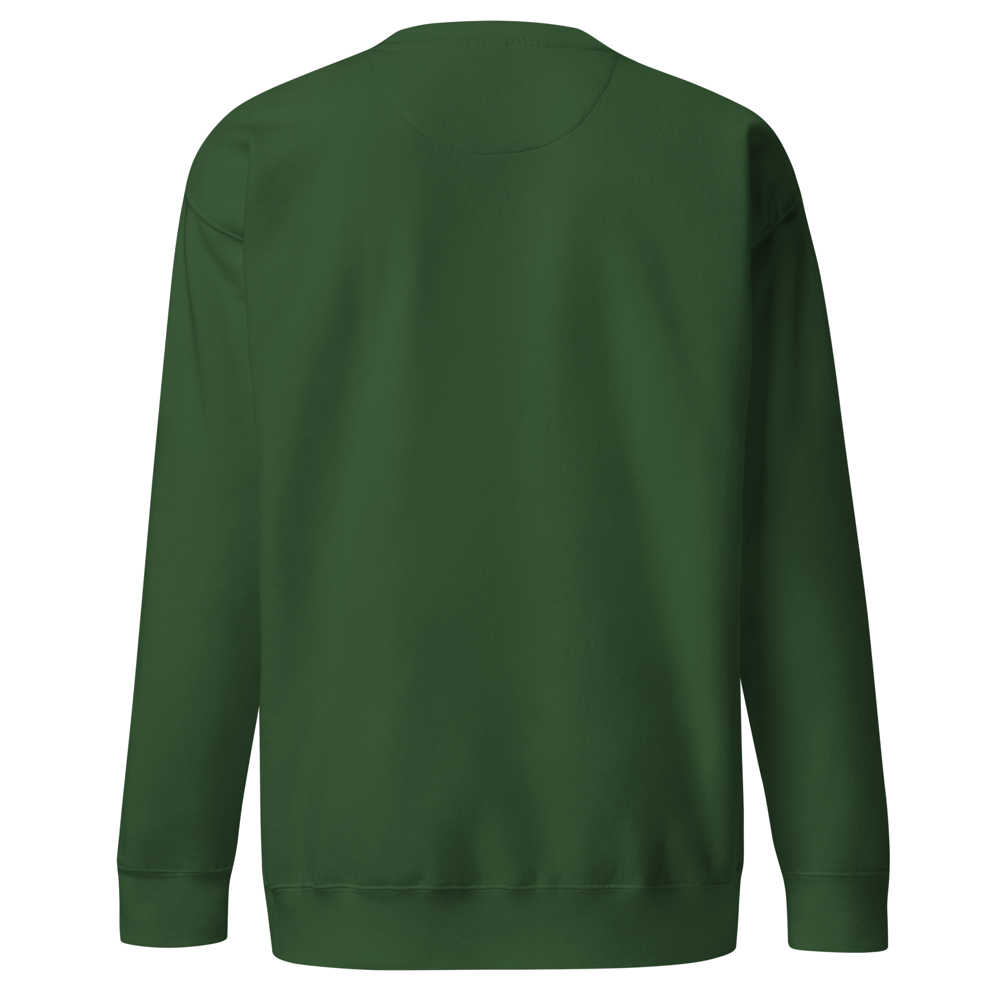 SOLAZ Leisure Crew in Forest Green, plain back view; supplier digital mockup.