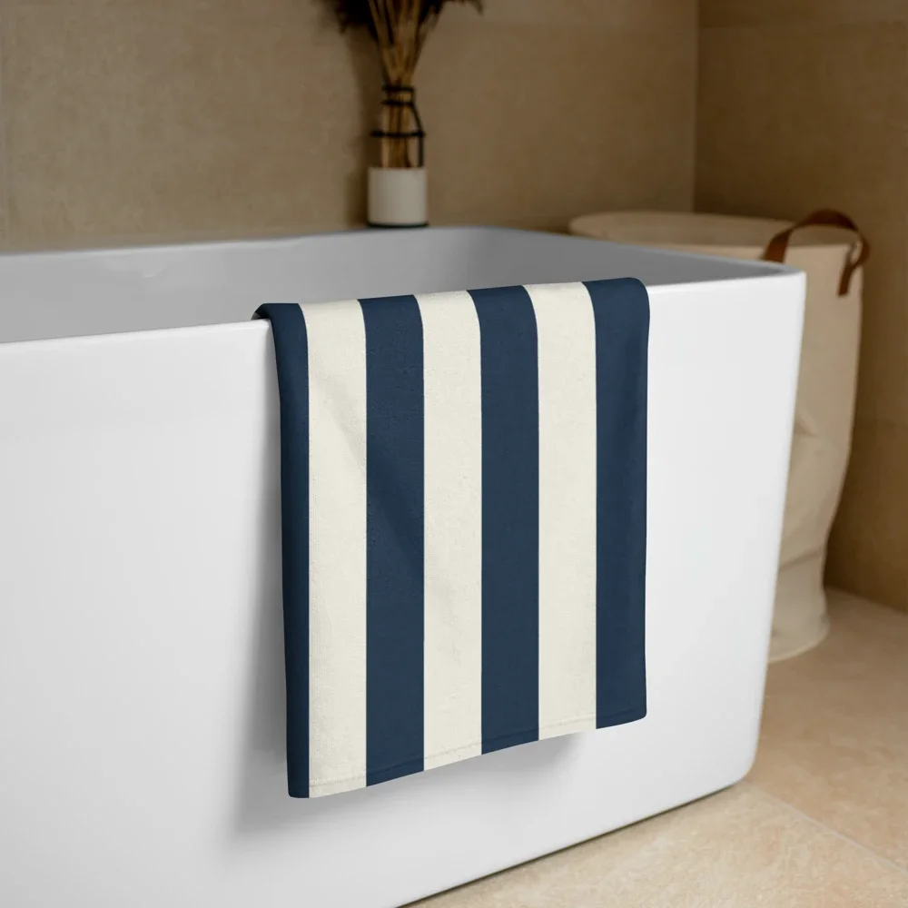 SOLAZ Long Beach Towel, lifestyle view; supplier digital mockup.