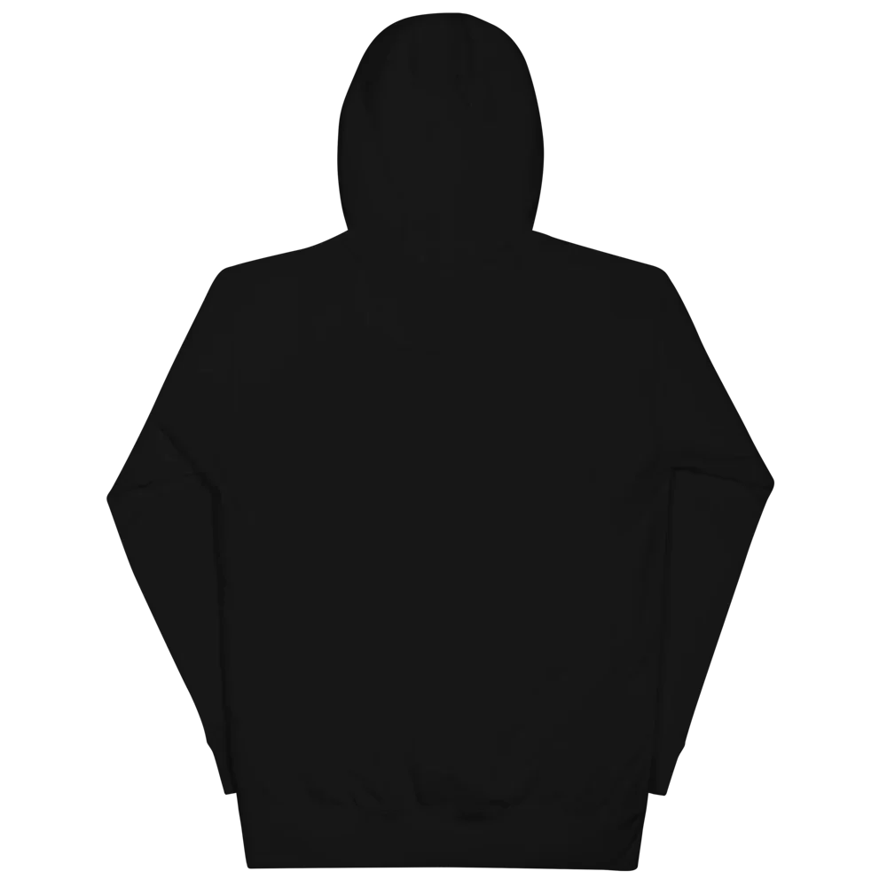 SOLAZ Harbor Hoodie in Black, back view; supplier digital mockup.