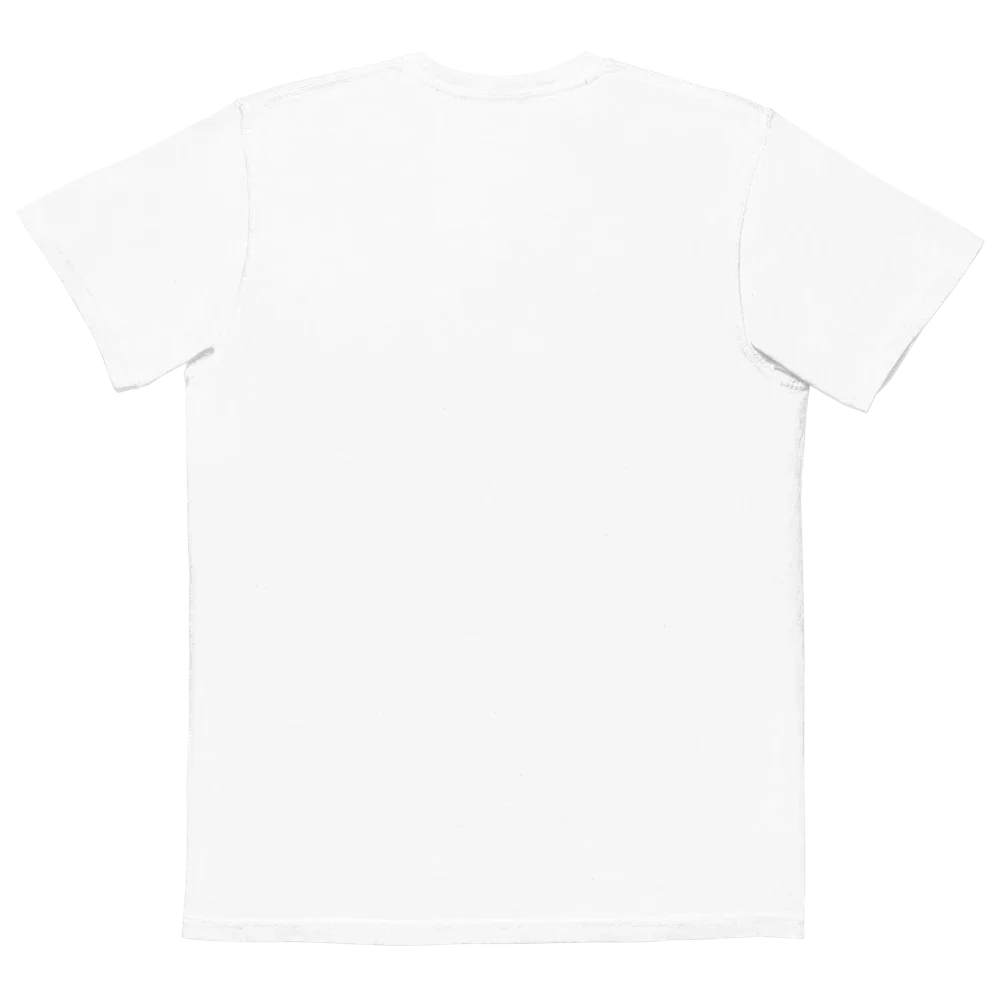SOLAZ Pocket Tee in White, back view; supplier digital mockup.