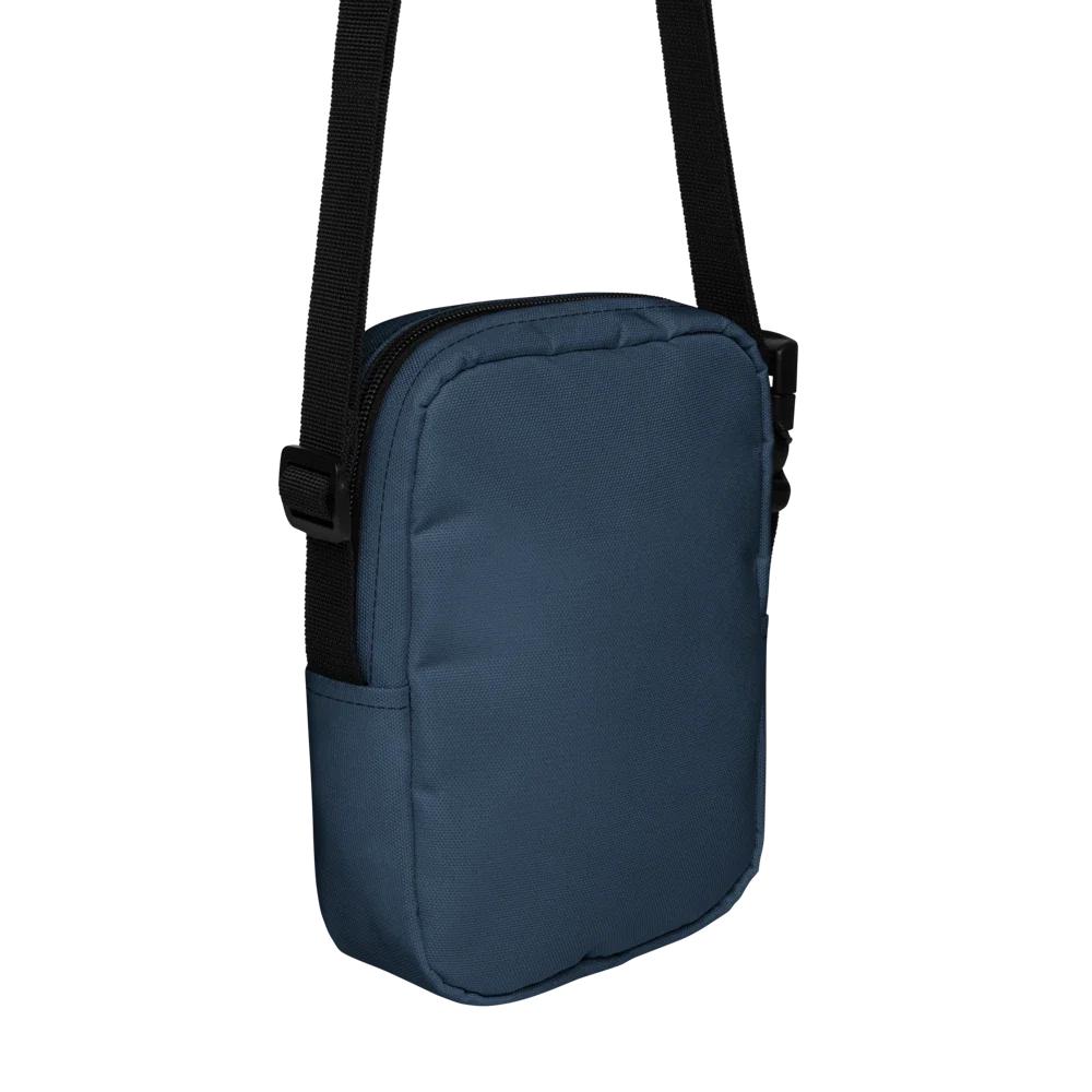 SOLAZ Day Trip Bag in Navy, back view; supplier digital mockup.
