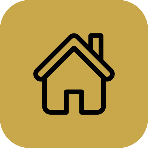 Icon of a house on a gold background