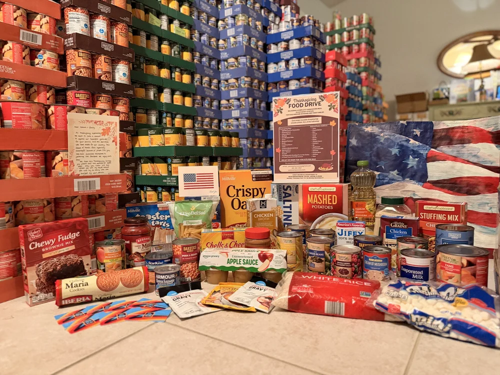 Packed Thanksgiving food bags