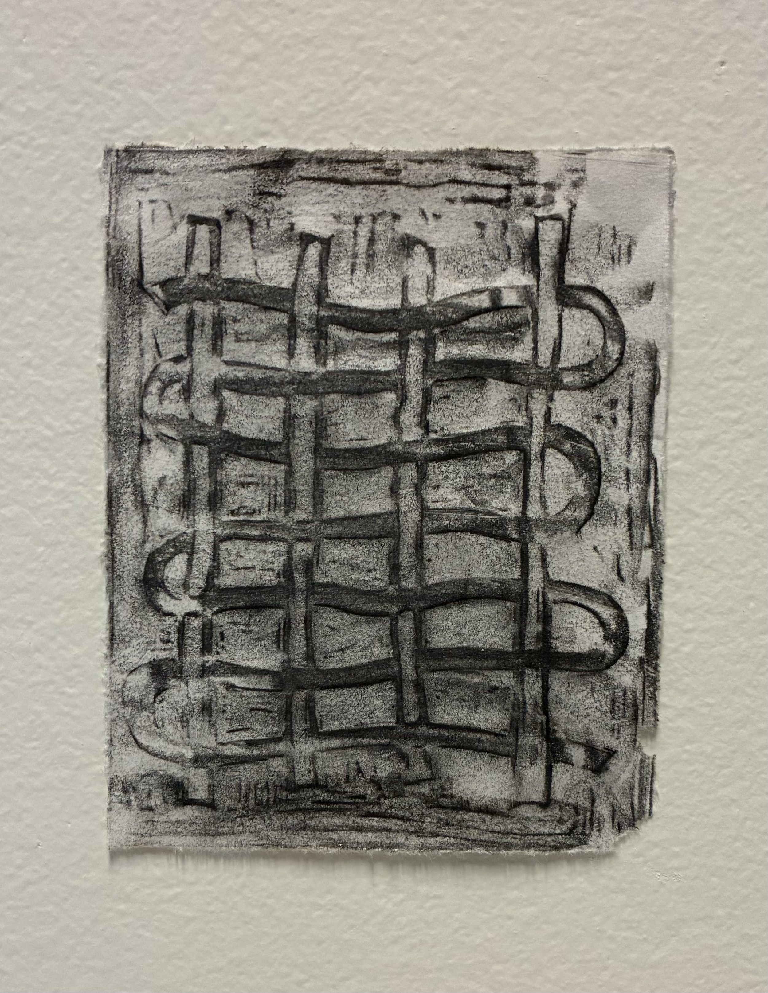 Rubbing of Lino Block, graphite, 4 x 6 in, 2026