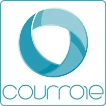 Logo de Courroie avec un design circulaire en nuances de bleu