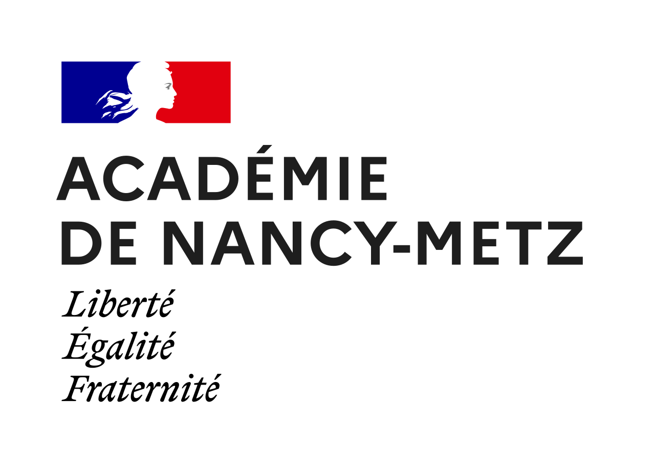 Logo de l'académie de Nancy-Metz avec une silhouette de femme et les mots "Liberté, Égalité, Fraternité".