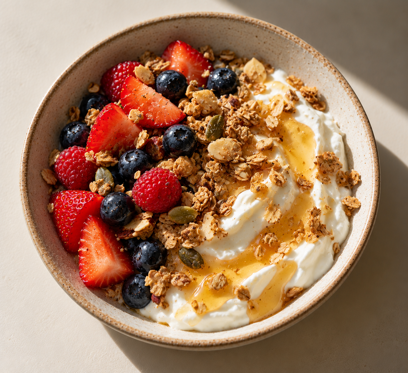Organic Greek yogurt with raw honey