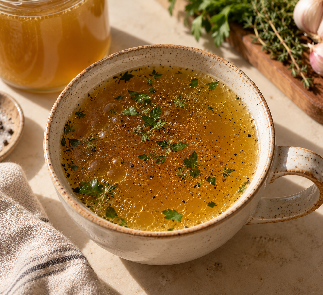 Organic homemade bone broth