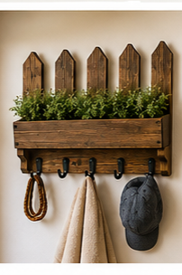 Rustic Picket Fence Wall Planter