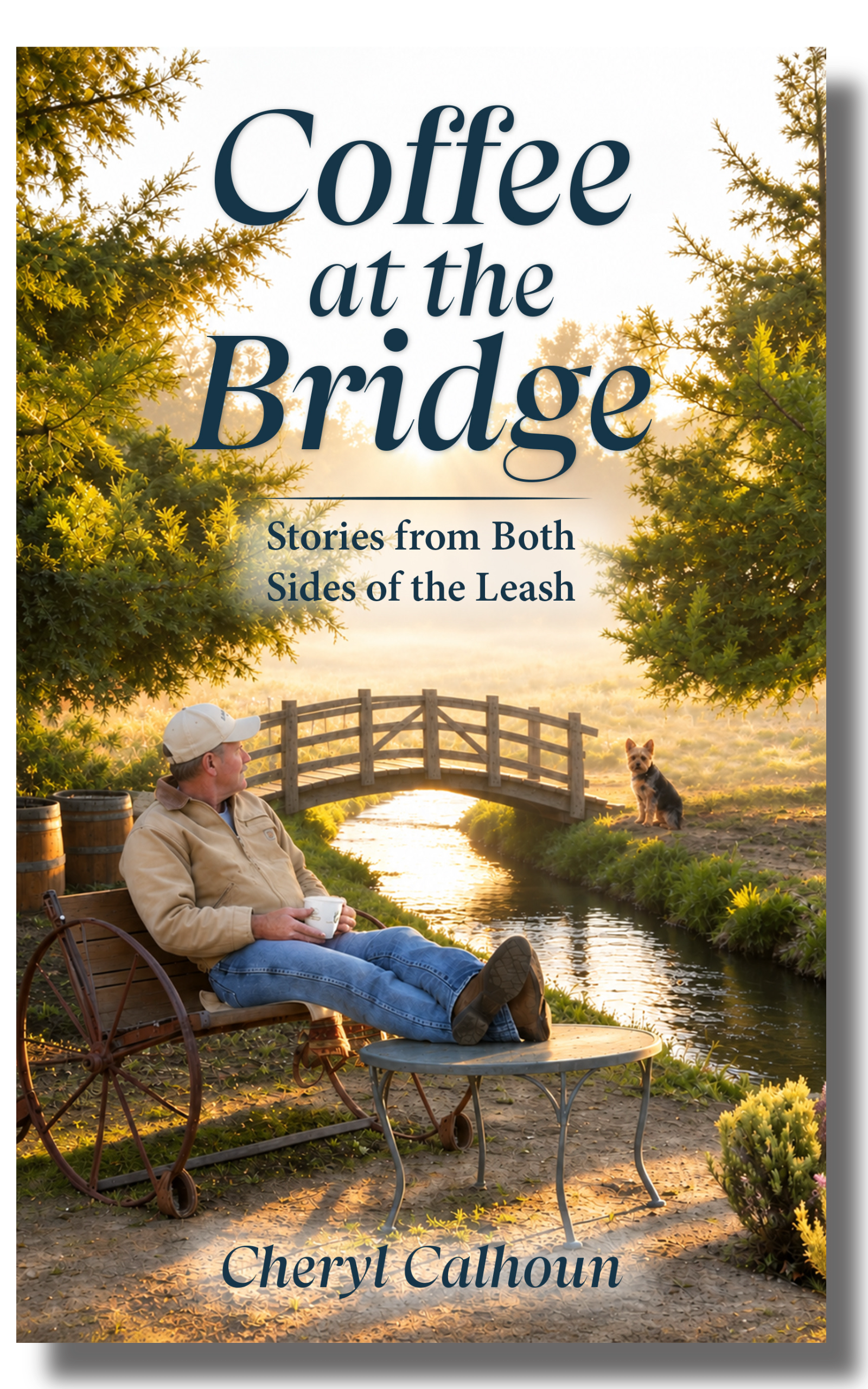 Ebook cover: Coffee at the Bridge: Stories from both sides of the leash by Cheryl Calhoun