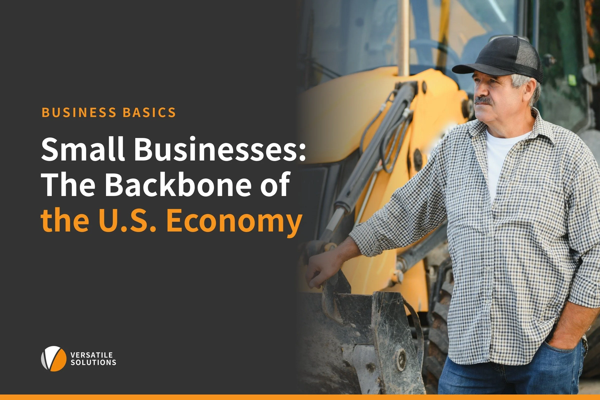 Contractor in a plaid shirt standing beside a backhoe at a job site