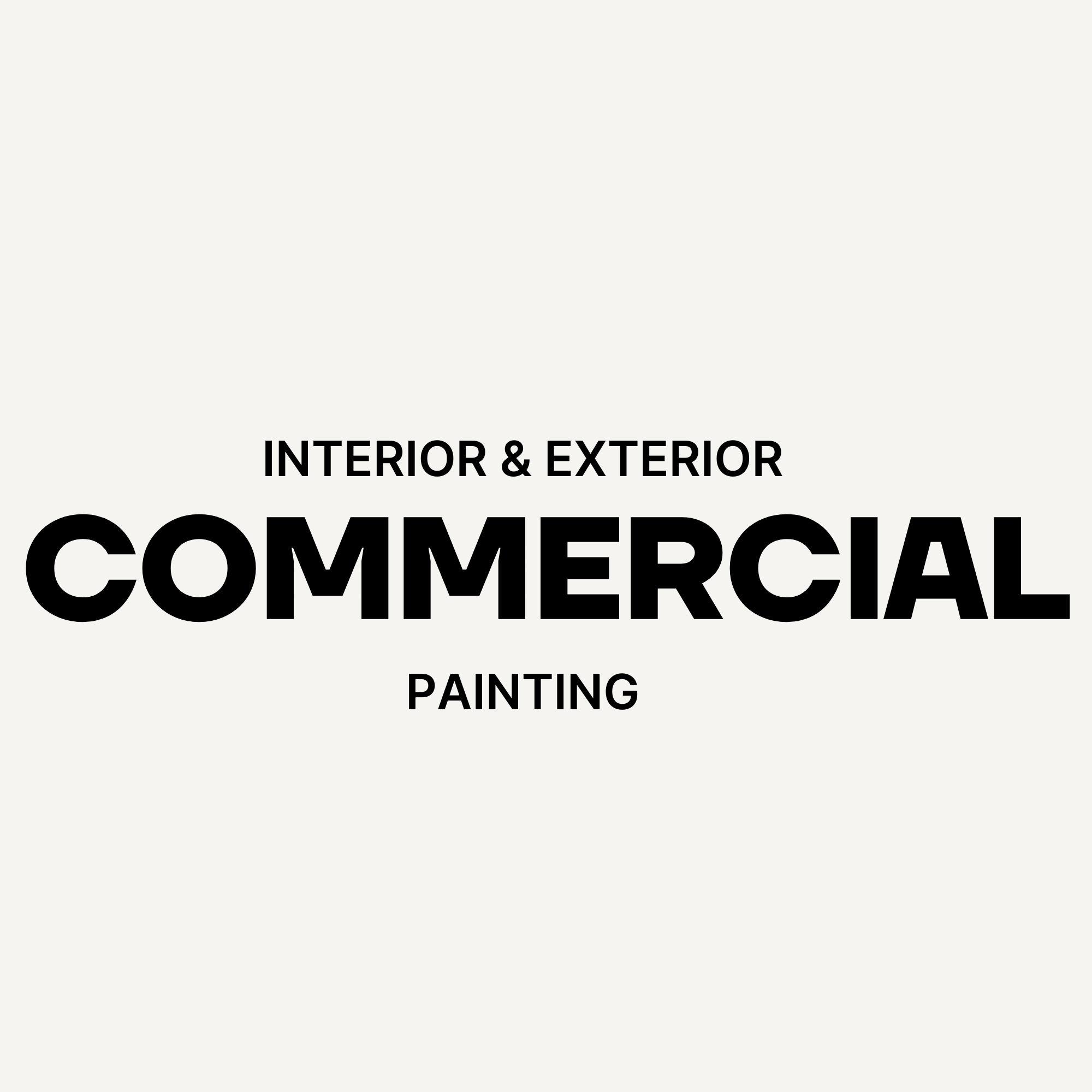 Text on a white background that says 'Interior & Exterior Commercial Painting' in bold black letters.