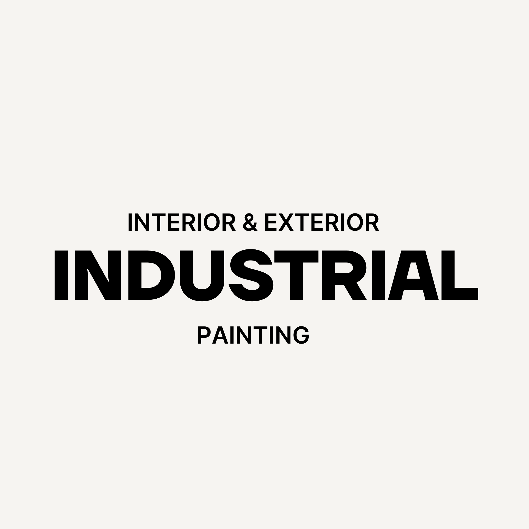 Cover page with the text 'Interior & Exterior Industrial Painting' in bold black letters on a light gray background.