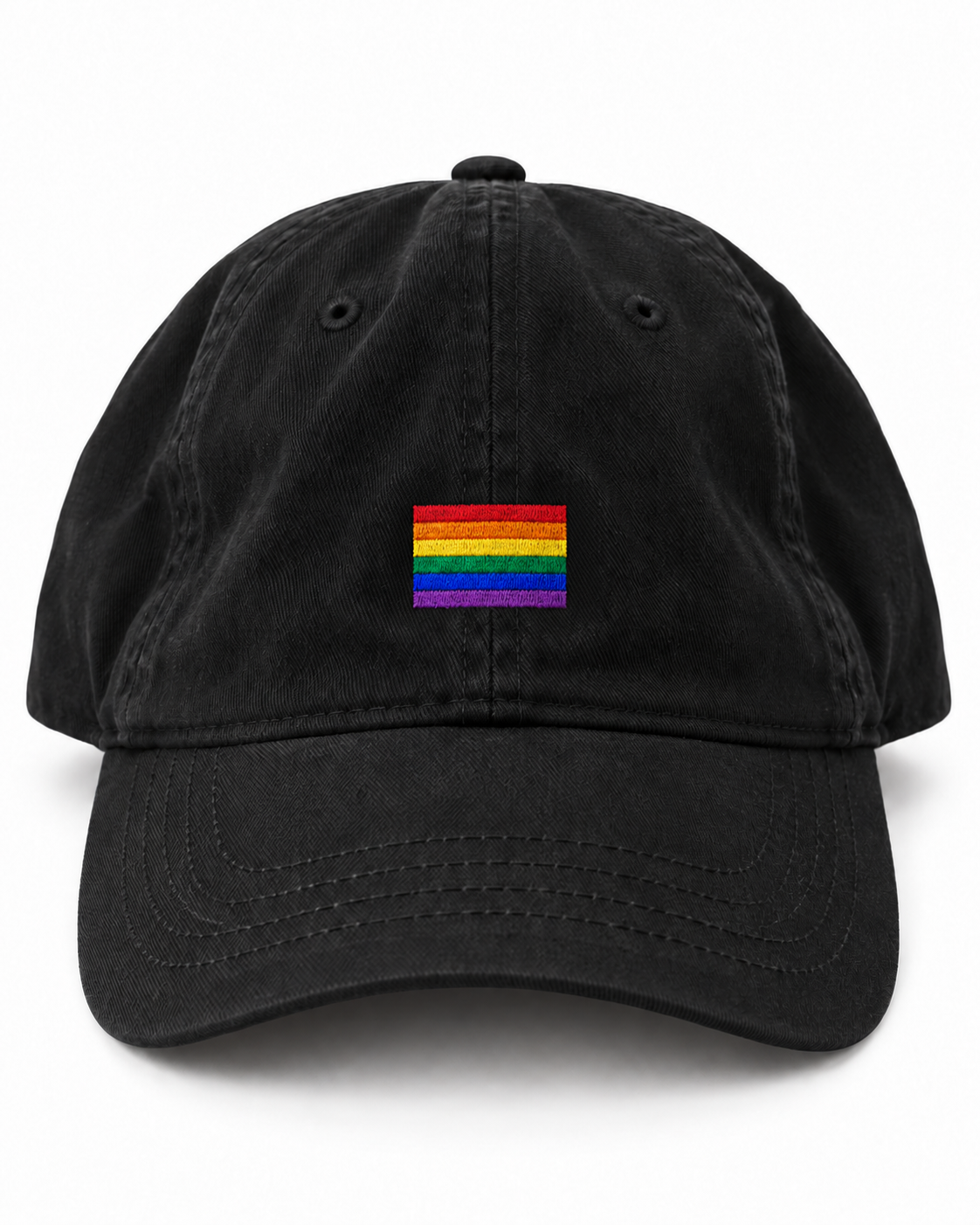 Black Cap with Smaller Rainbow Patch.png