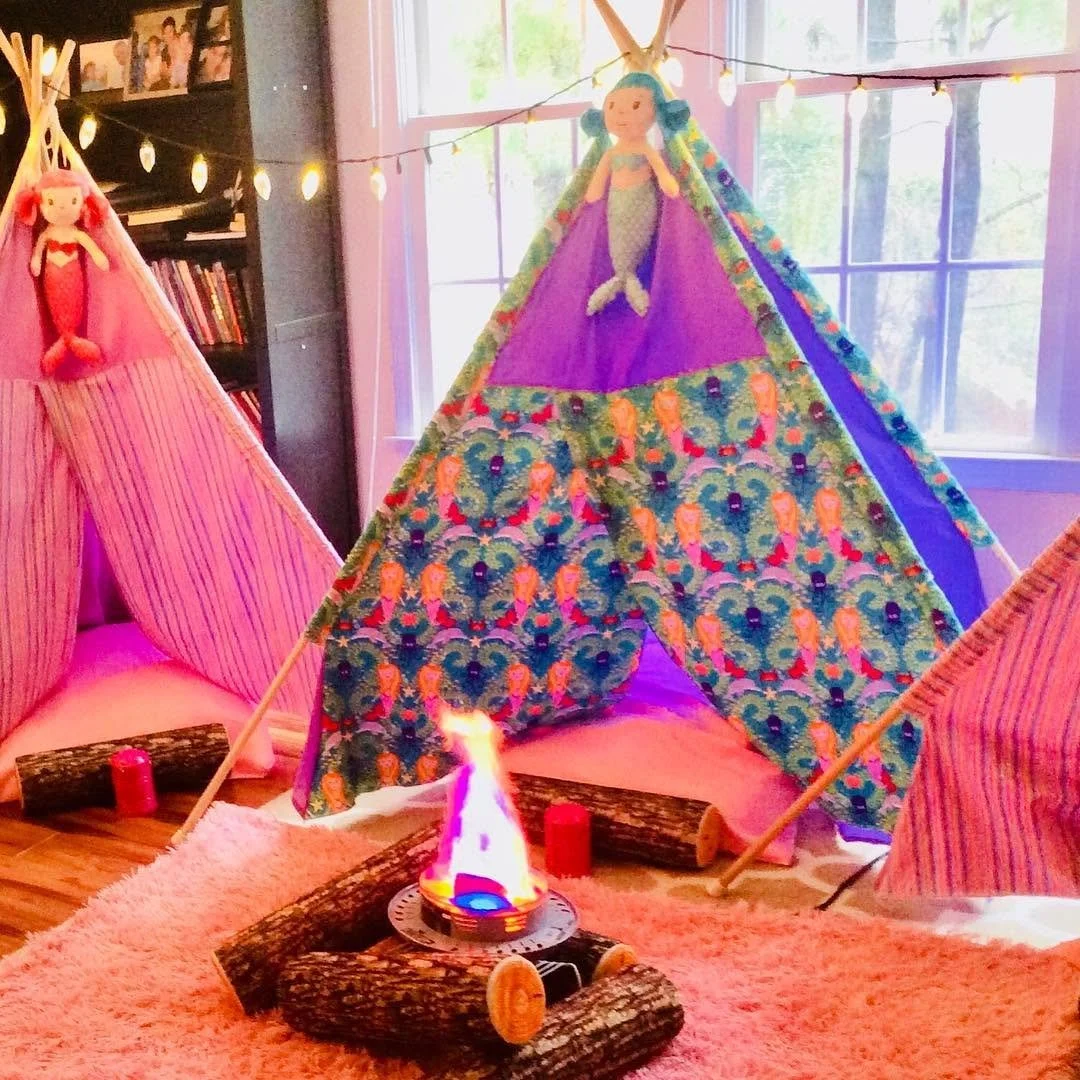 Mermaid themed glamping setup