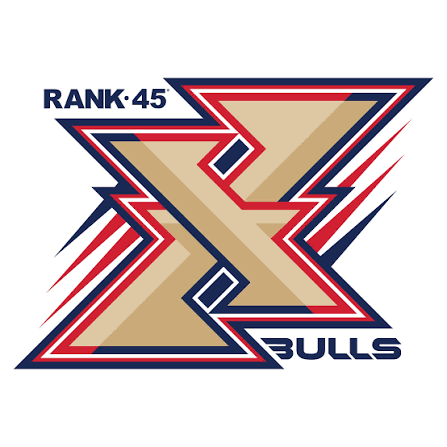 Logo featuring a large gold and red letter Z with a blue outline, and the text 'RANK-45' at the top and 'BULLS' at the bottom.