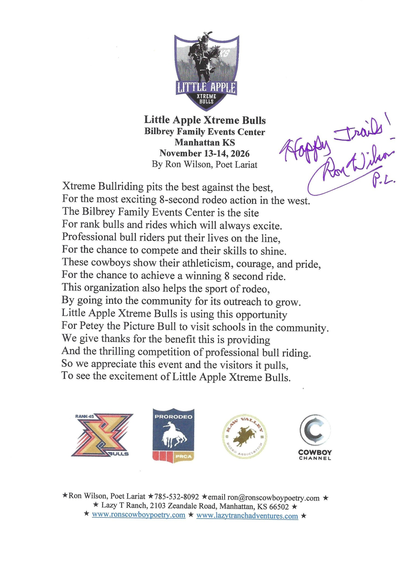 Ron Wilson's TLAXB Poem
