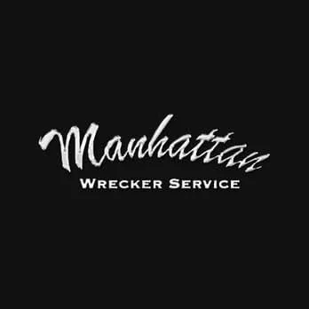 Manhattan Wrecker Service logo on a black background.
