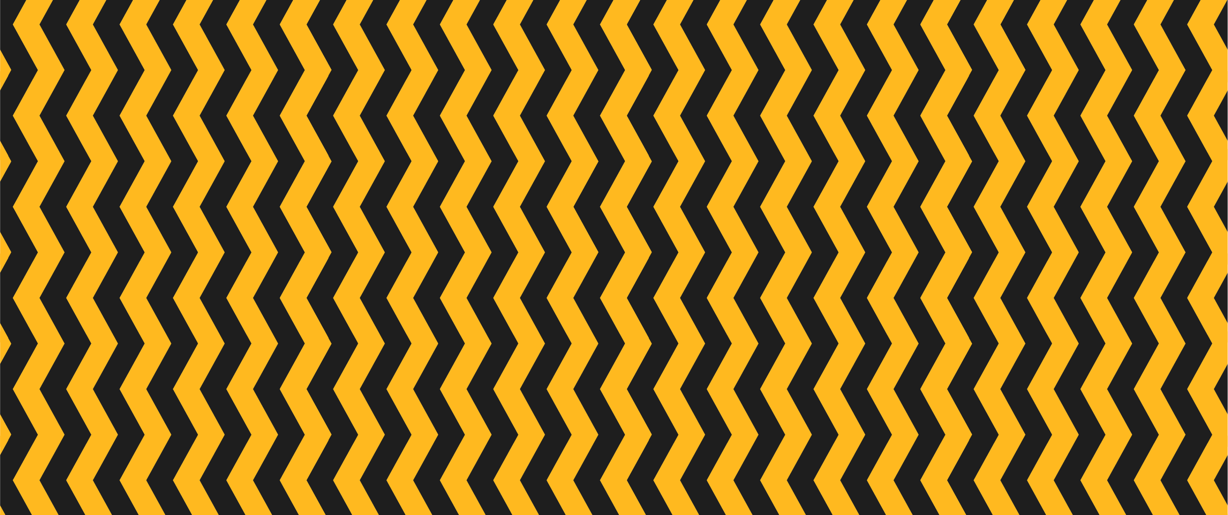 Pattern of yellow and black zigzag stripes.