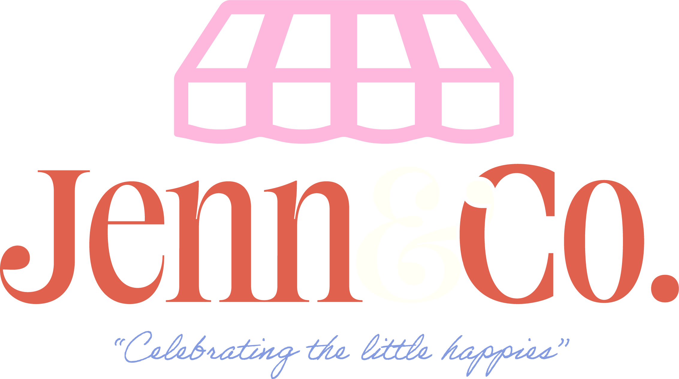 Logo with a pink umbrella graphic above the red text 'Lemon & Lemon,' and the phrase 'Celebrating the little happiness' in blue cursive below.