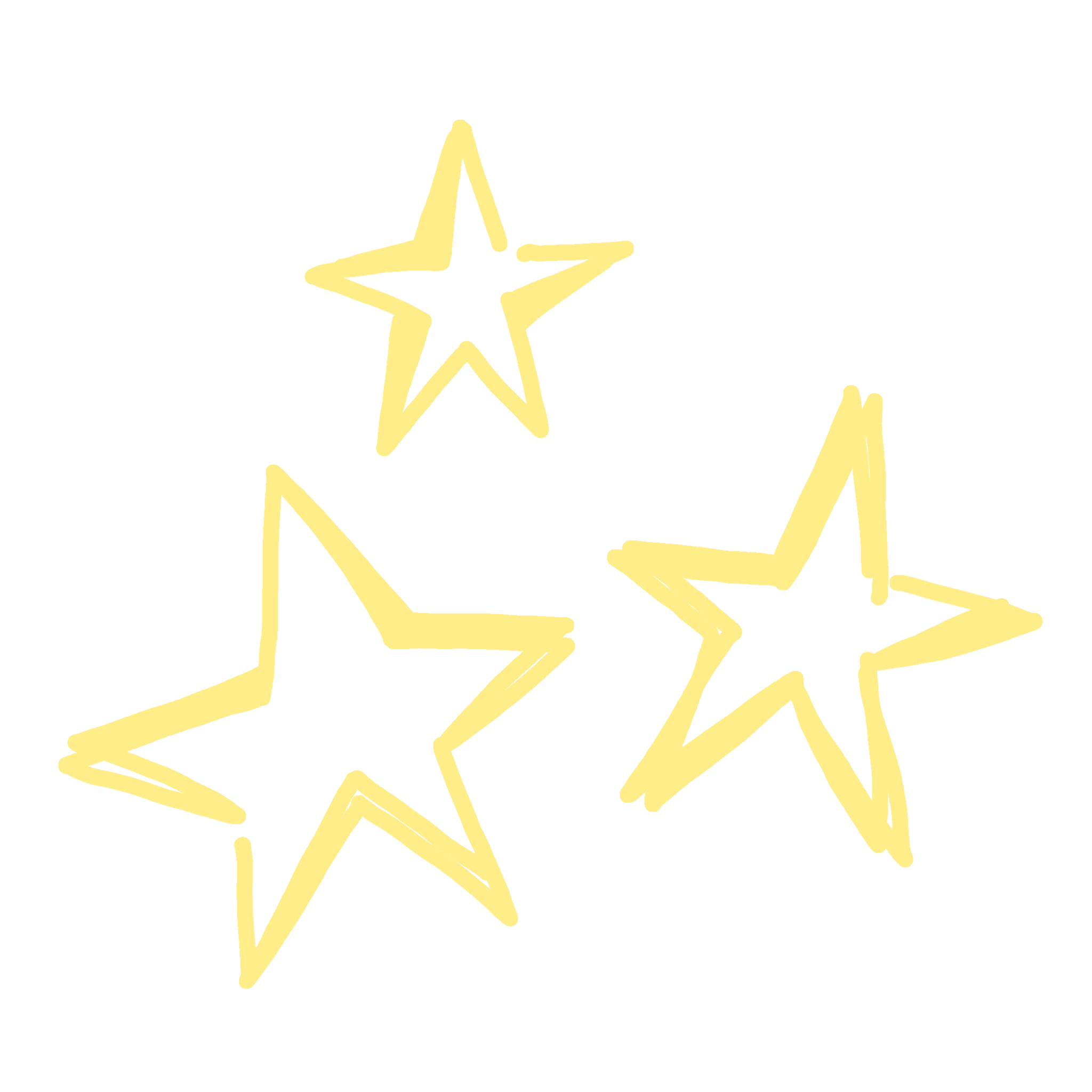 A chalk drawing of a star on a blackboard. The star has a rough outline and appears to be part of a larger composition of stars.