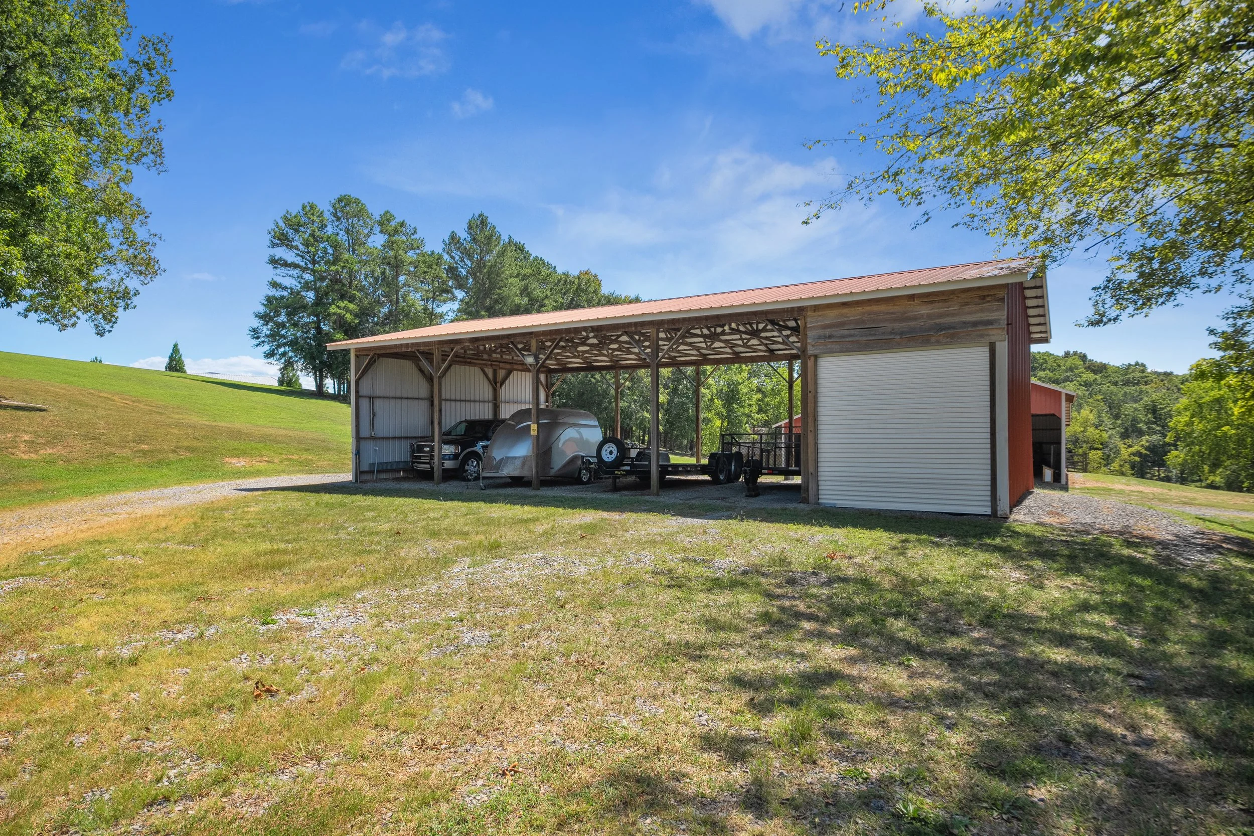 A Second pole barn at the Ocoee River Estate in Benton, Tennessee