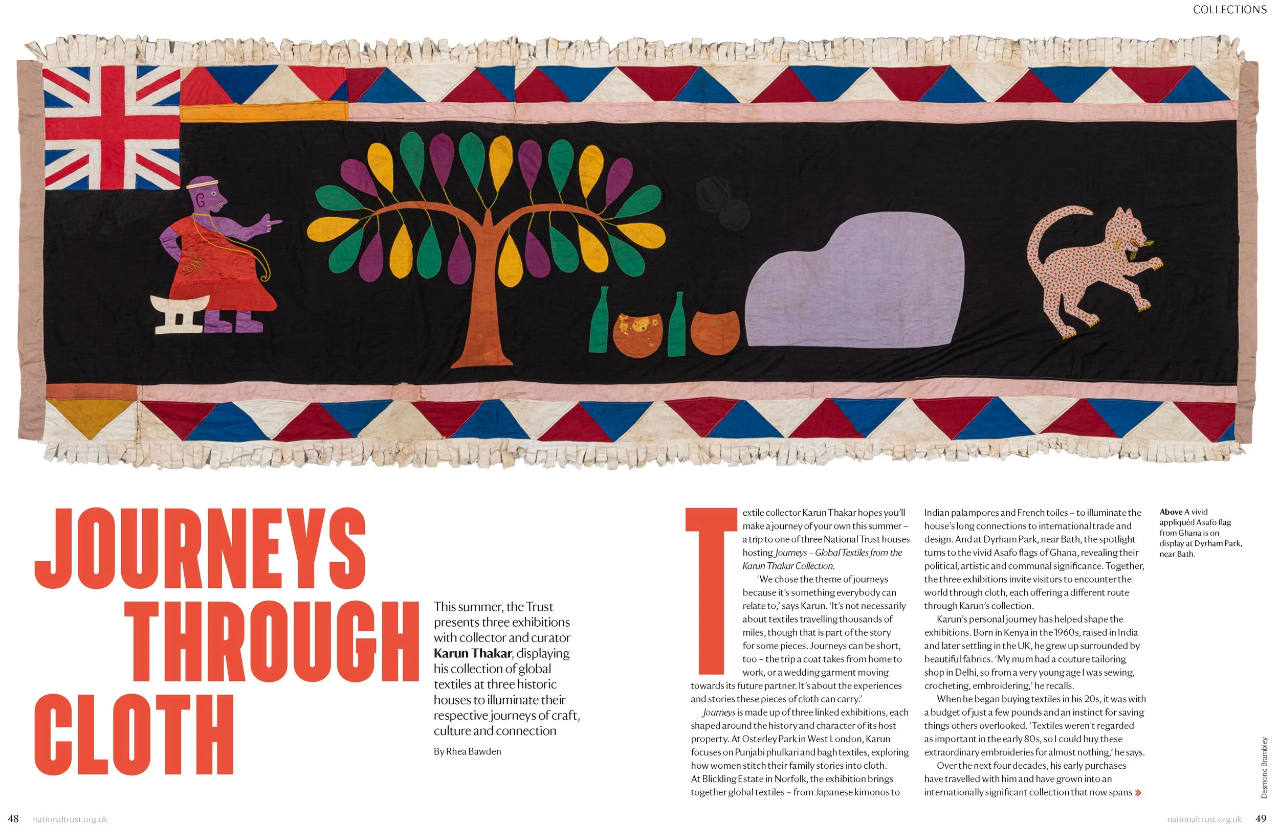 Journeys through cloth, National Trust Magazine summer 2026