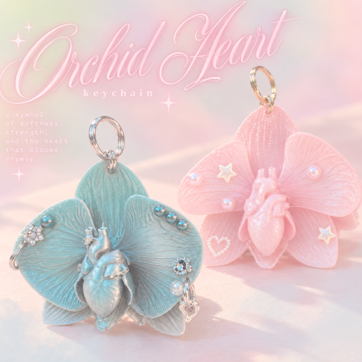 ORCHID HEART KEYCHAIN ❀