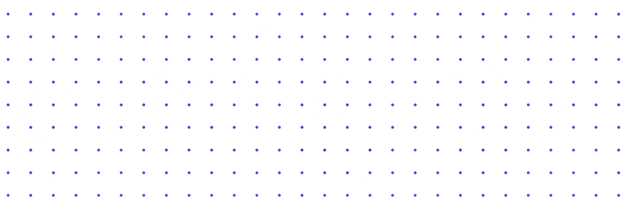 A black background with evenly spaced small purple glowing dots arranged in a grid pattern.
