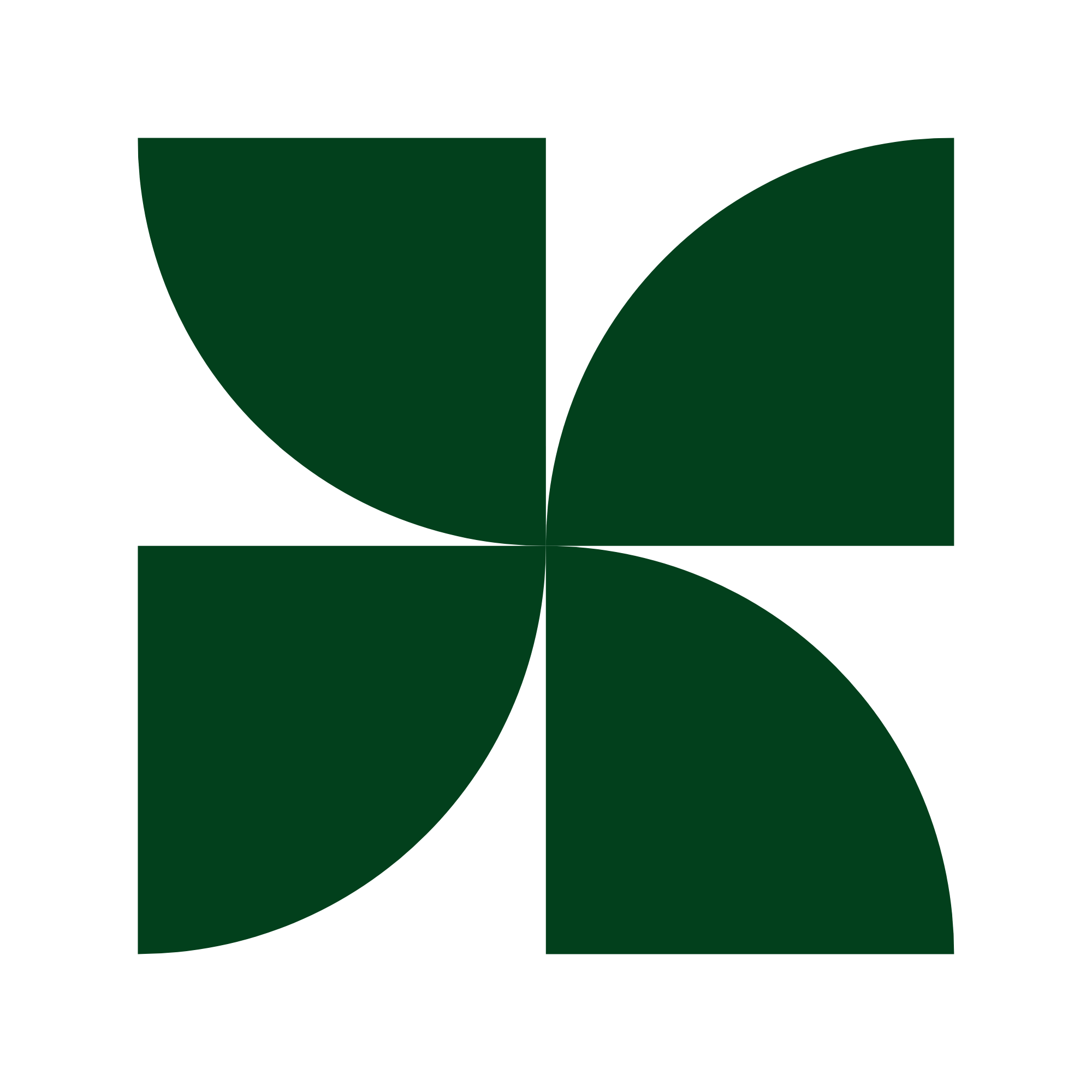 A green simple pinwheel style icon