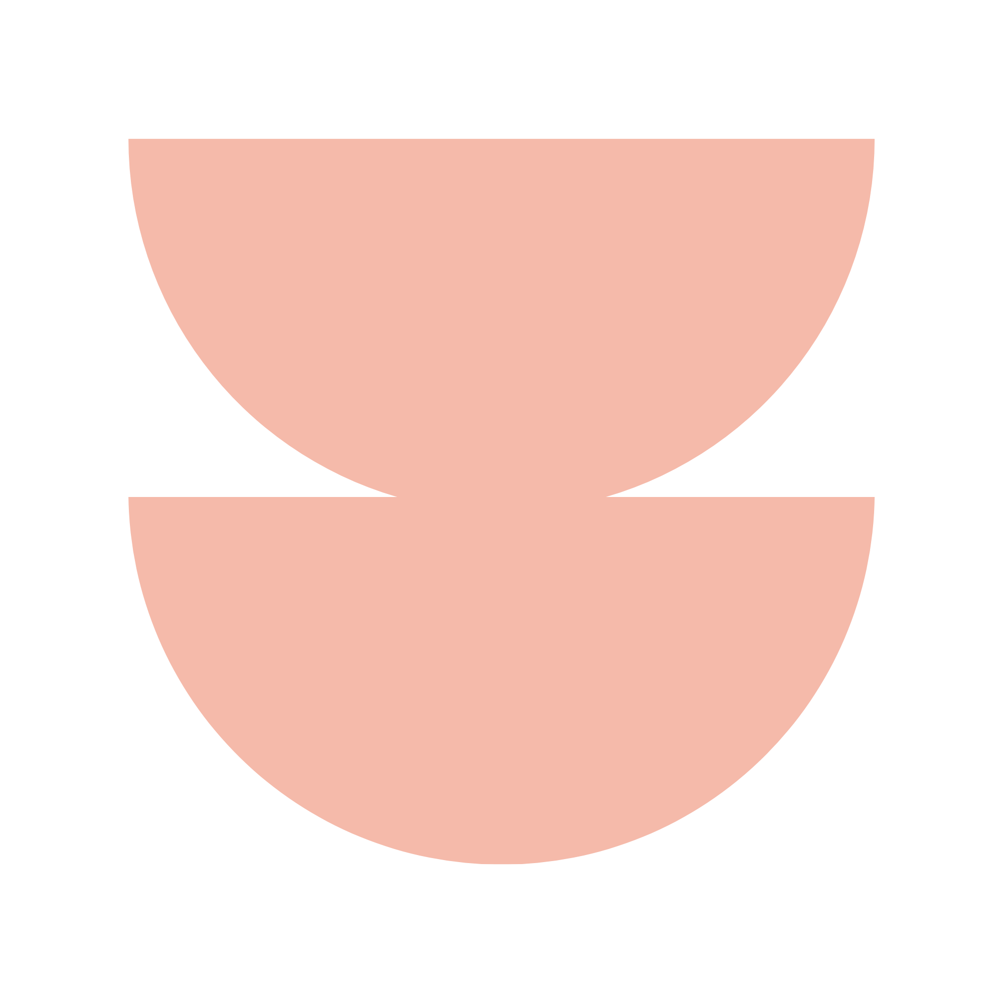 2 light pink half circles stacked on top of one another.