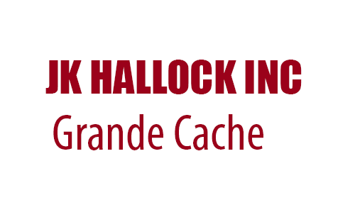 JK Hallock Inc. Grande Cache logo in red text