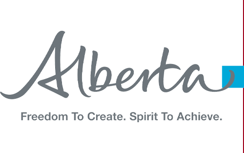 Alberta logo with the slogan “Freedom To Create. Spirit To Achieve.”