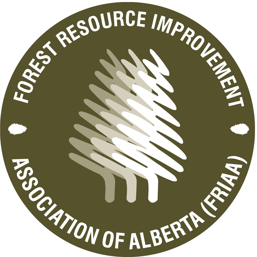 Forest Resource Improvement Association of Alberta logo with a stylized layered evergreen tree