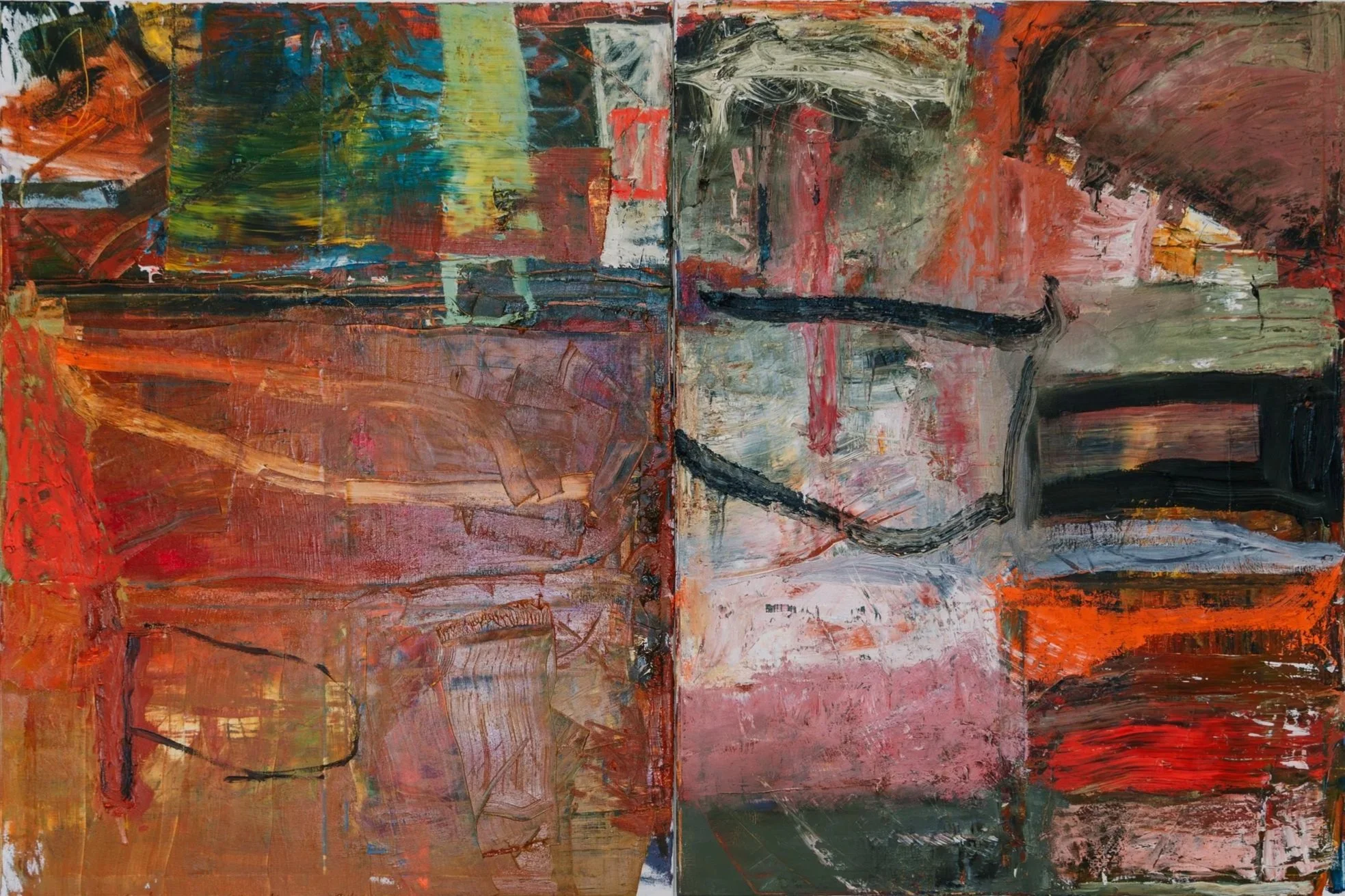 Diptych 2025, 2025. Oil on canvas, 121 x 181cm (diptych; each 121 x 91cm)