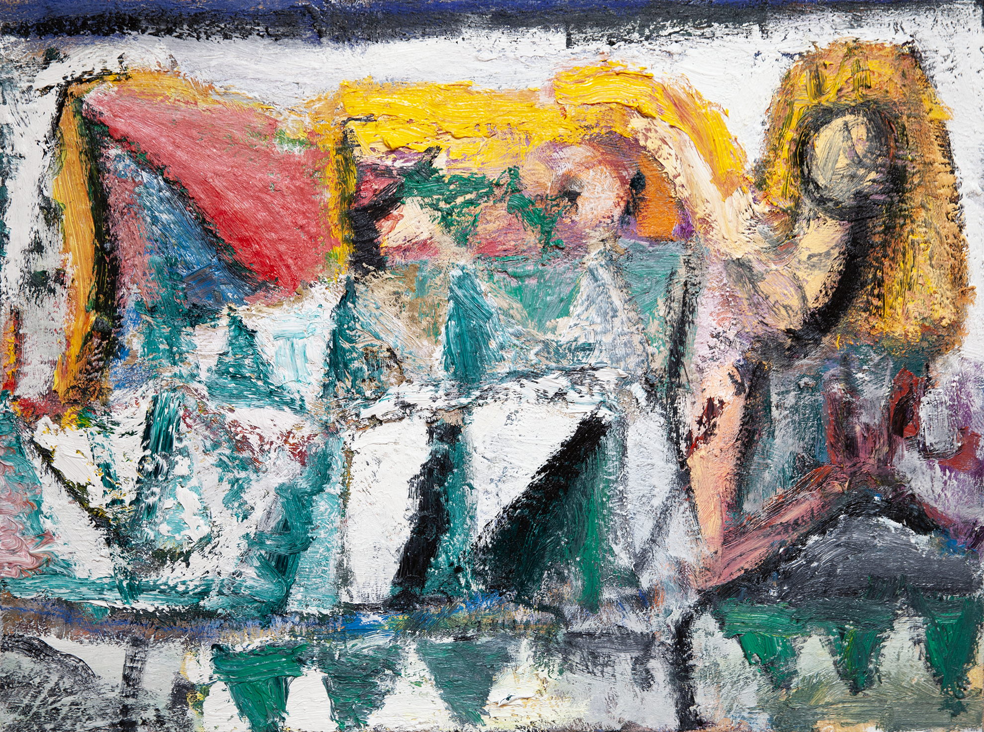 Shark With Green Teeth (nude), 2024-25. Oil on canvas, 76 x 100cm (private collection)