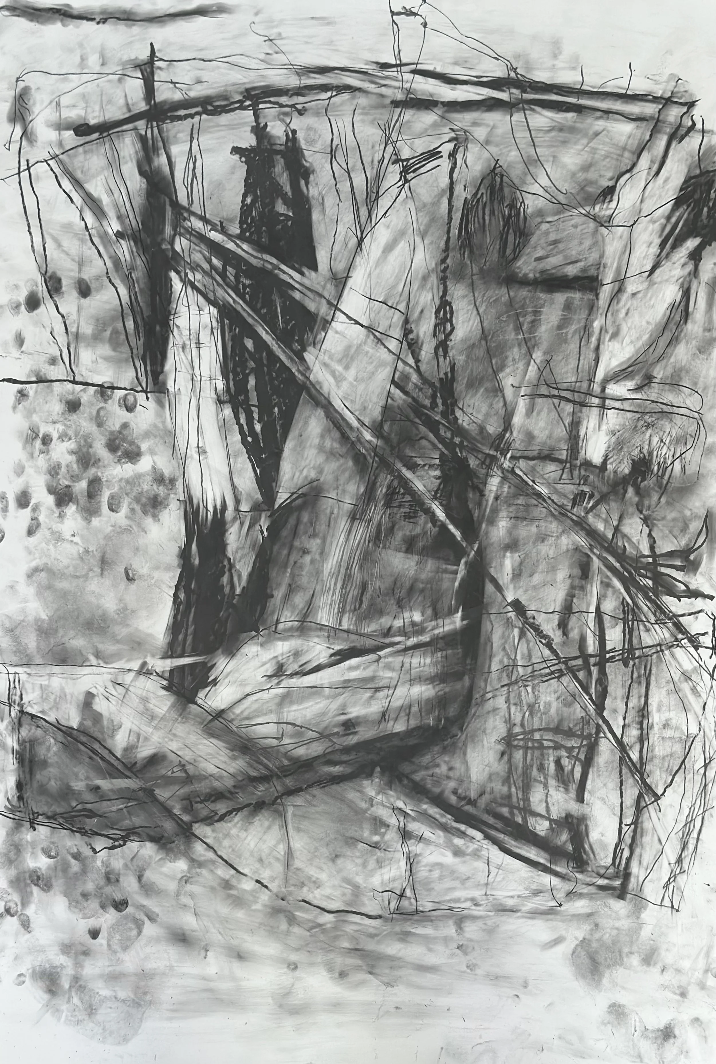 CountryLink, 2026. Graphite and water soluble graphite on yupo paper, 93 x 63cm