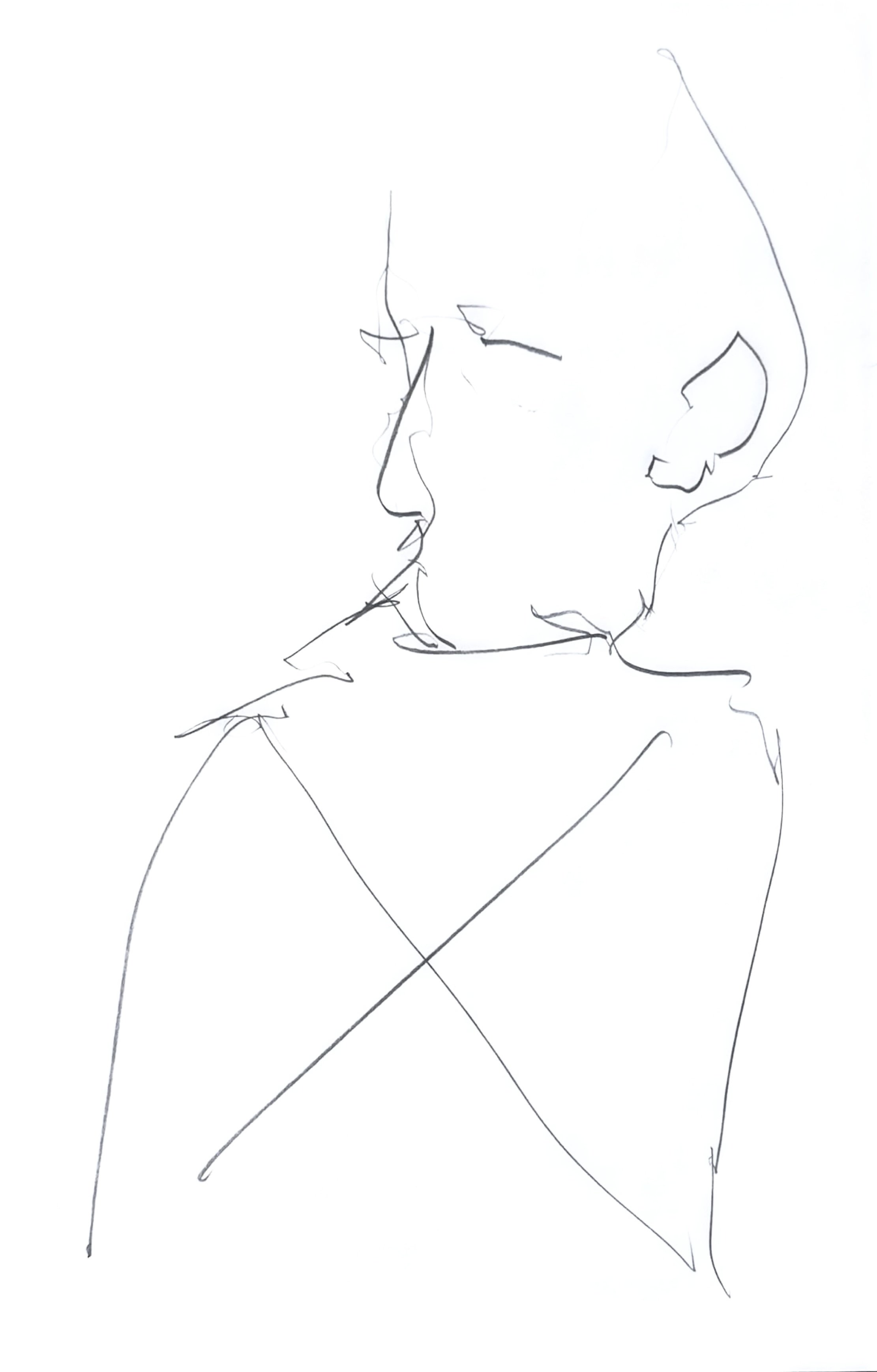 Man, (X) 2024. Graphite on paper, A4 