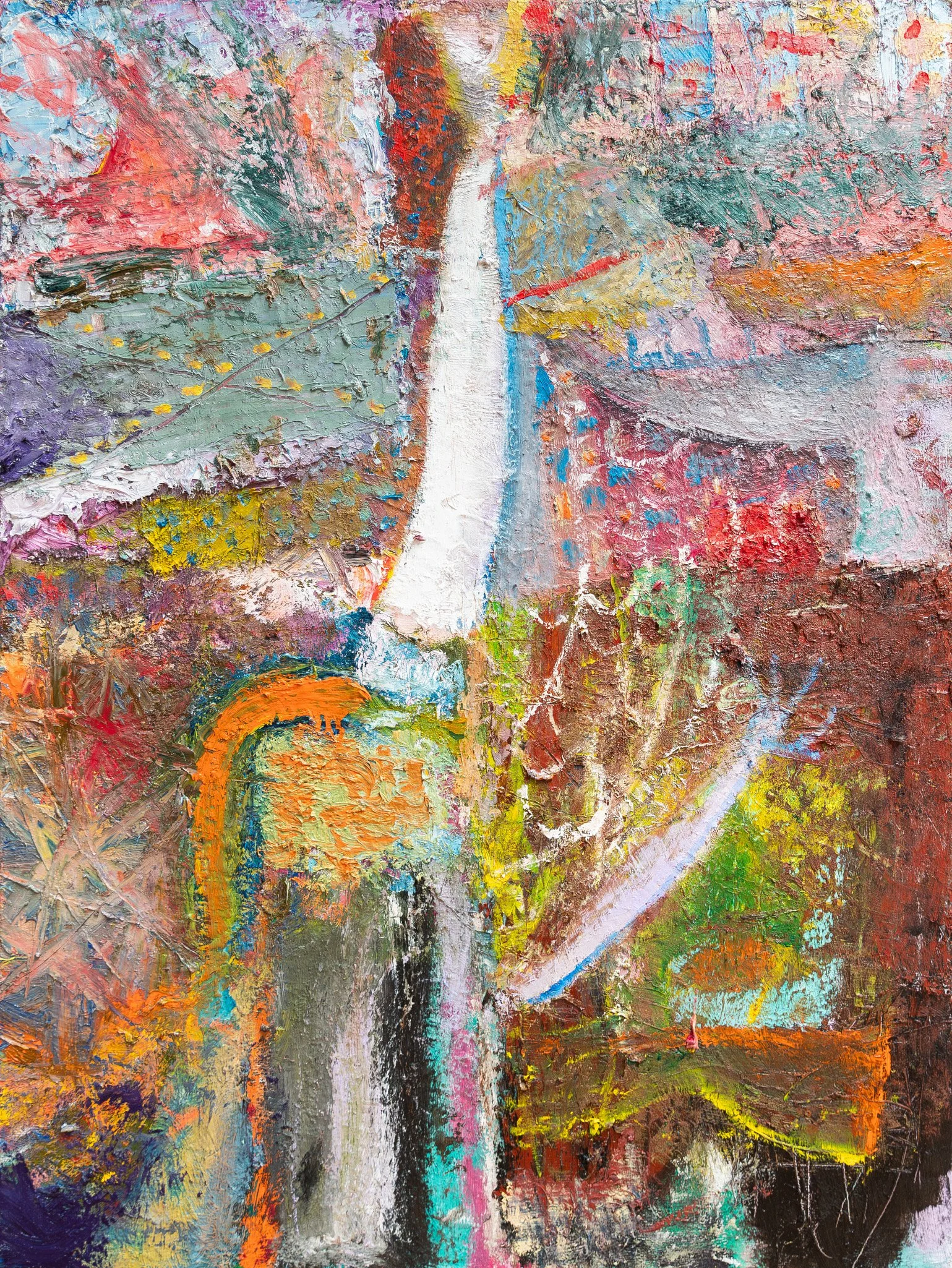 Mouse wedding (Rebecca), 2023-25. Oil and wax on canvas, 121 x 91cm