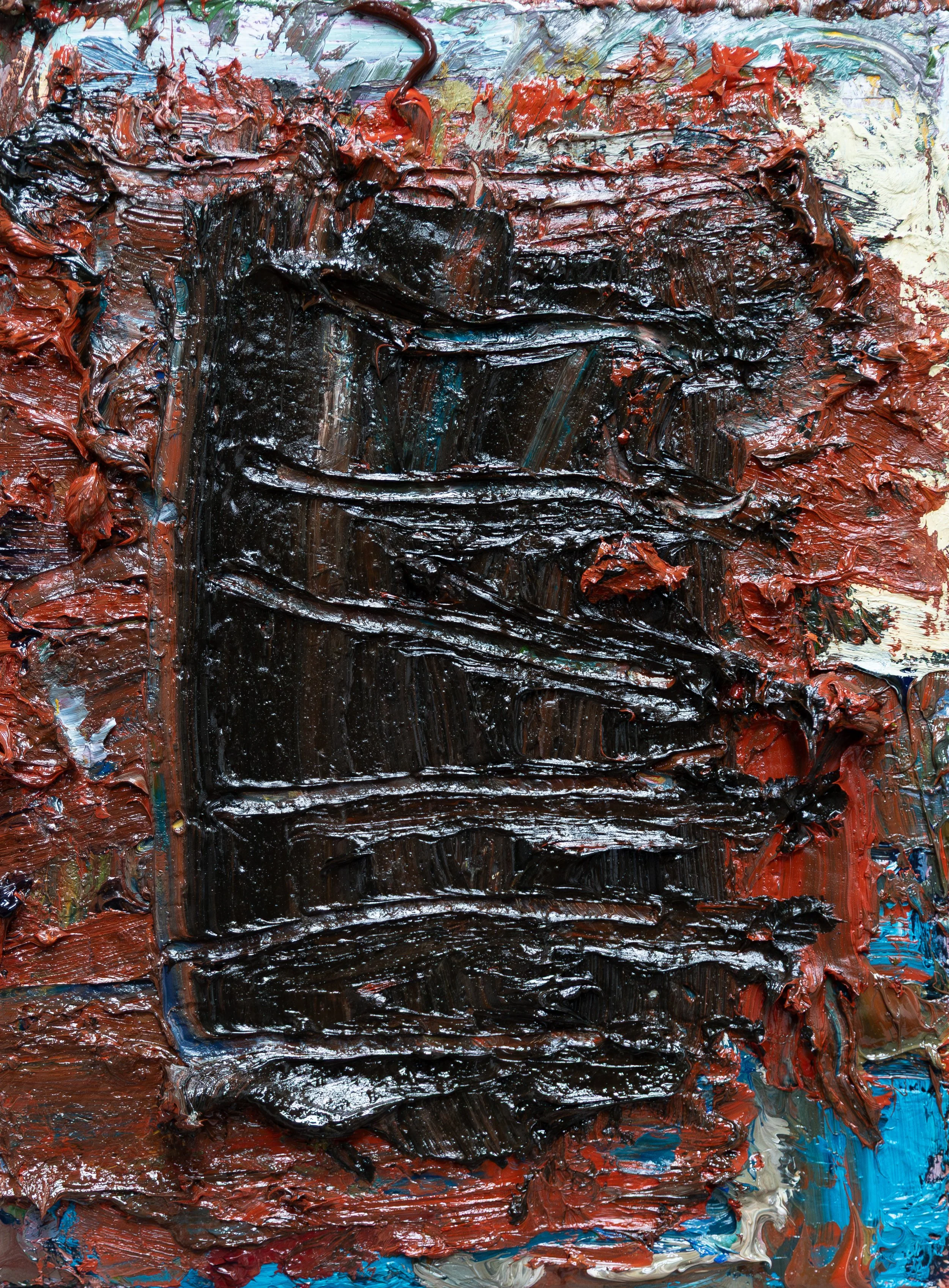 Six lines, 2025. Oil on canvas, 35 x 22cm (private collection)