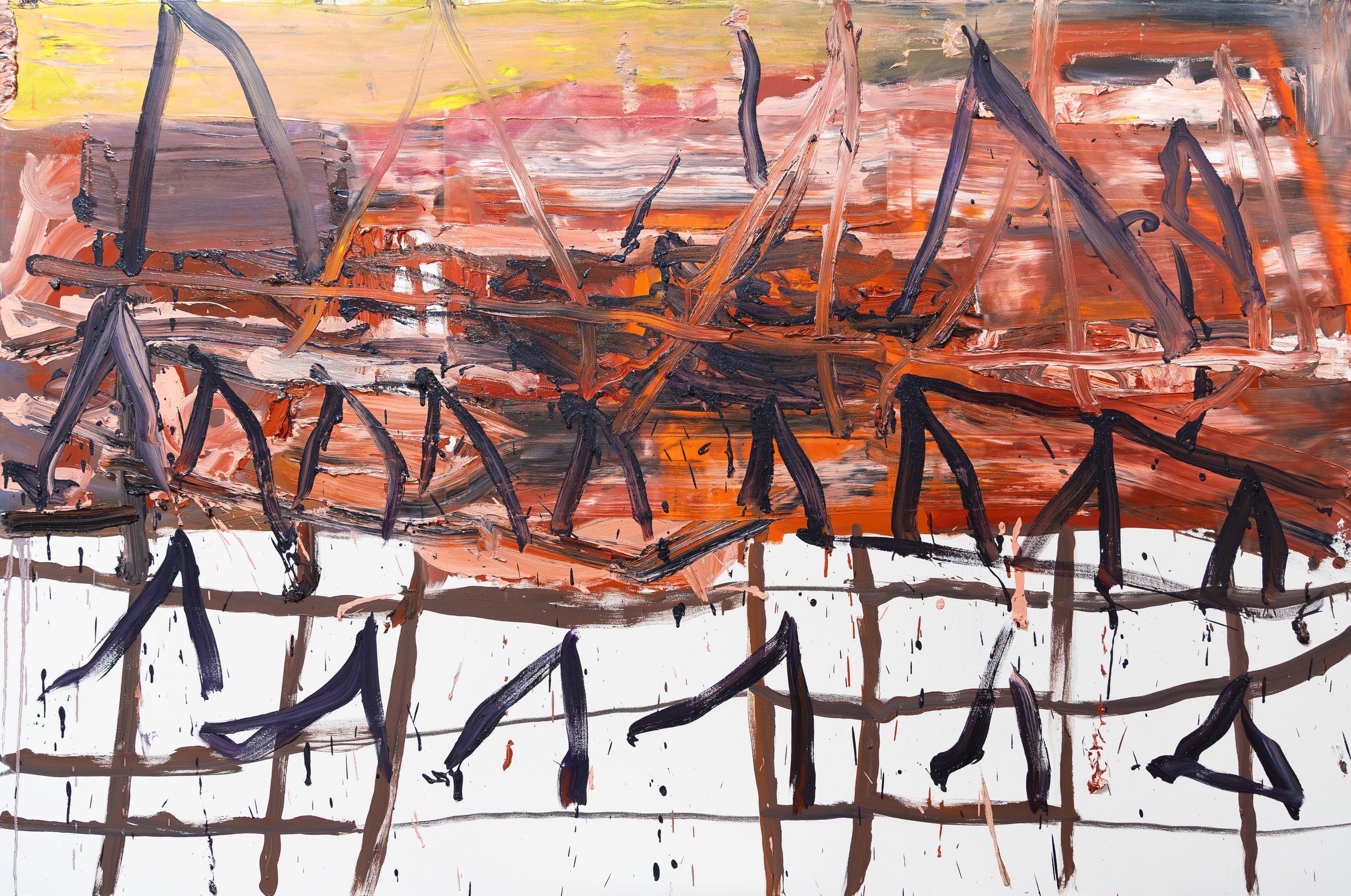 Serrated Painting, 2026. Oil on canvas, 121 x 182cm