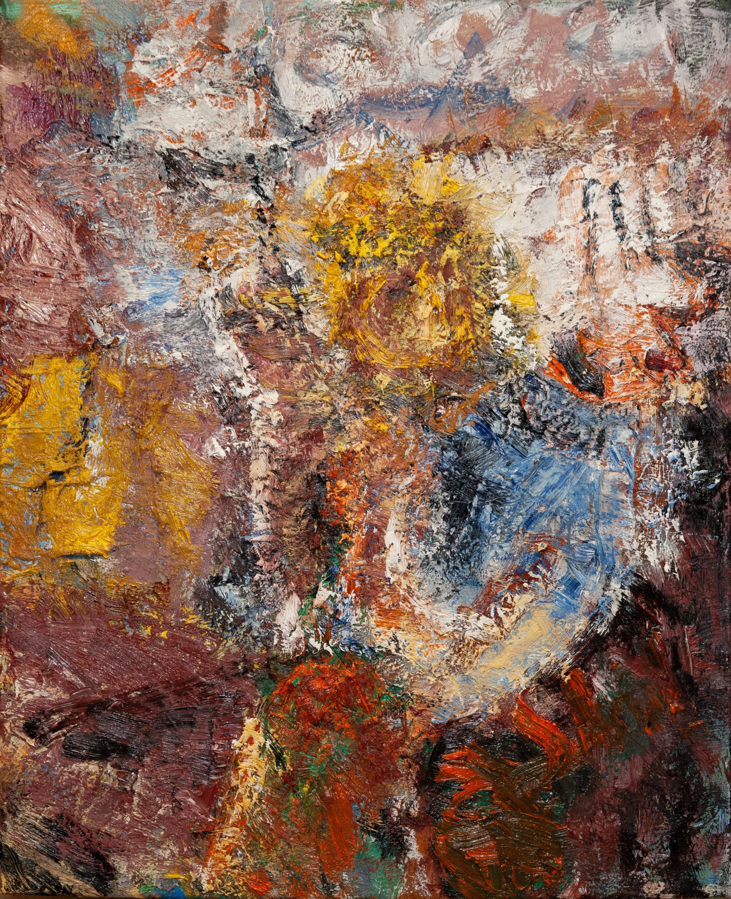 Electricity (hiding), 2022-24. Oil on canvas, 75 x 61cm (private collection)
