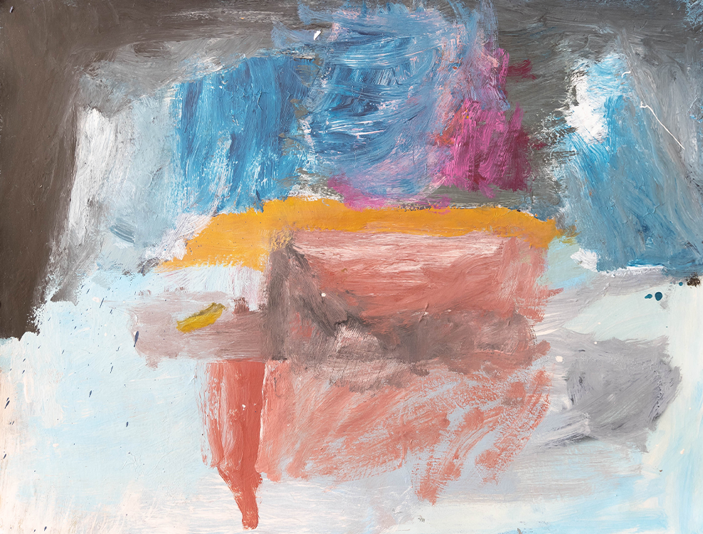 Witness, 2022. Enamel sign paint on paper, 46 x 61cm  (private collection)