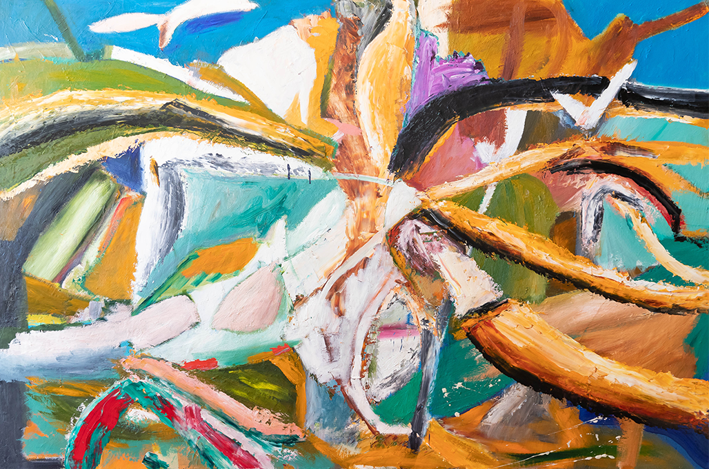 Birds landing, 2021. Oil on canvas, 100 x 150cm  (private collection)