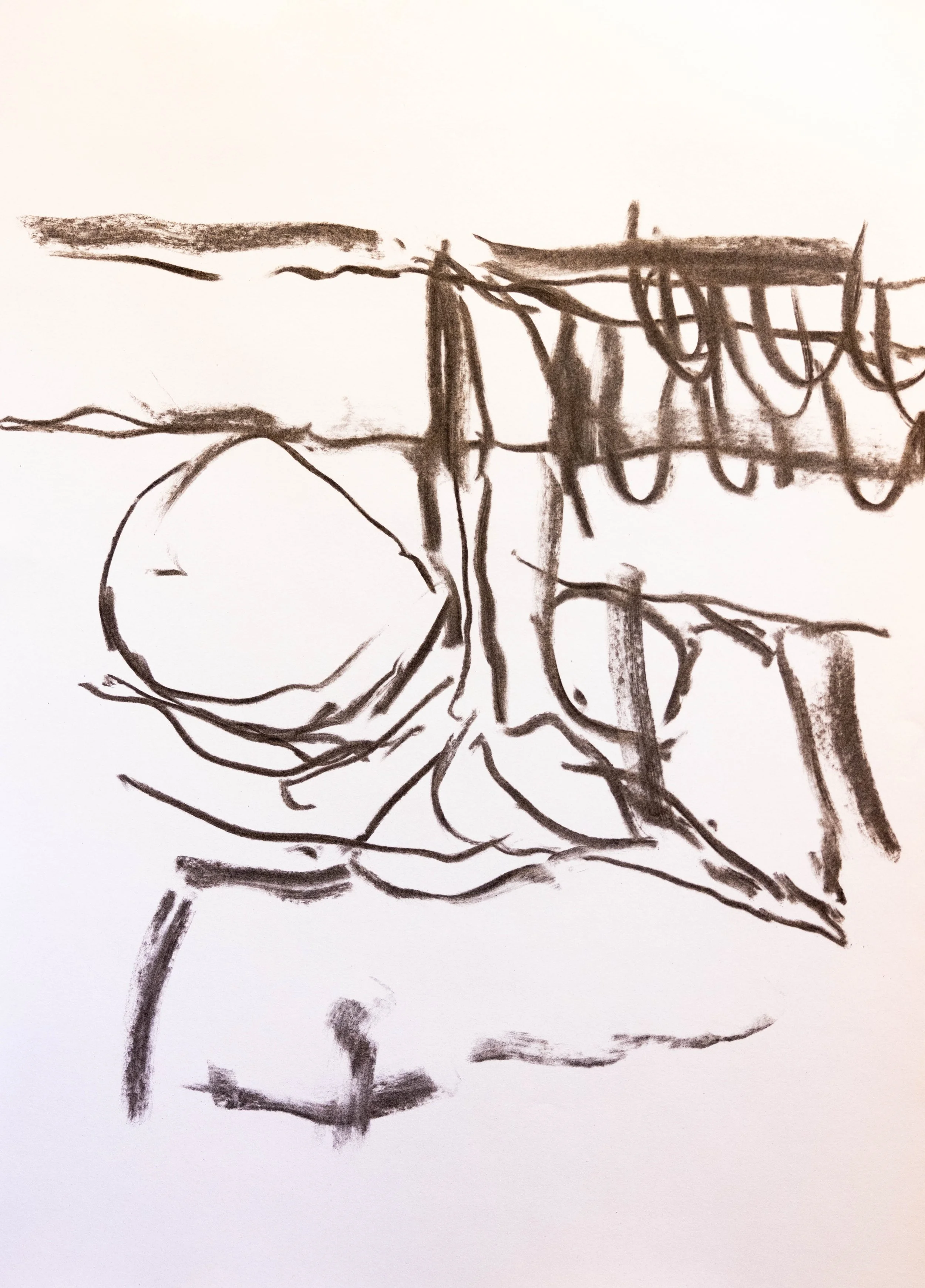 Untitled, 2023. Charcoal on paper, A3 (private collection)