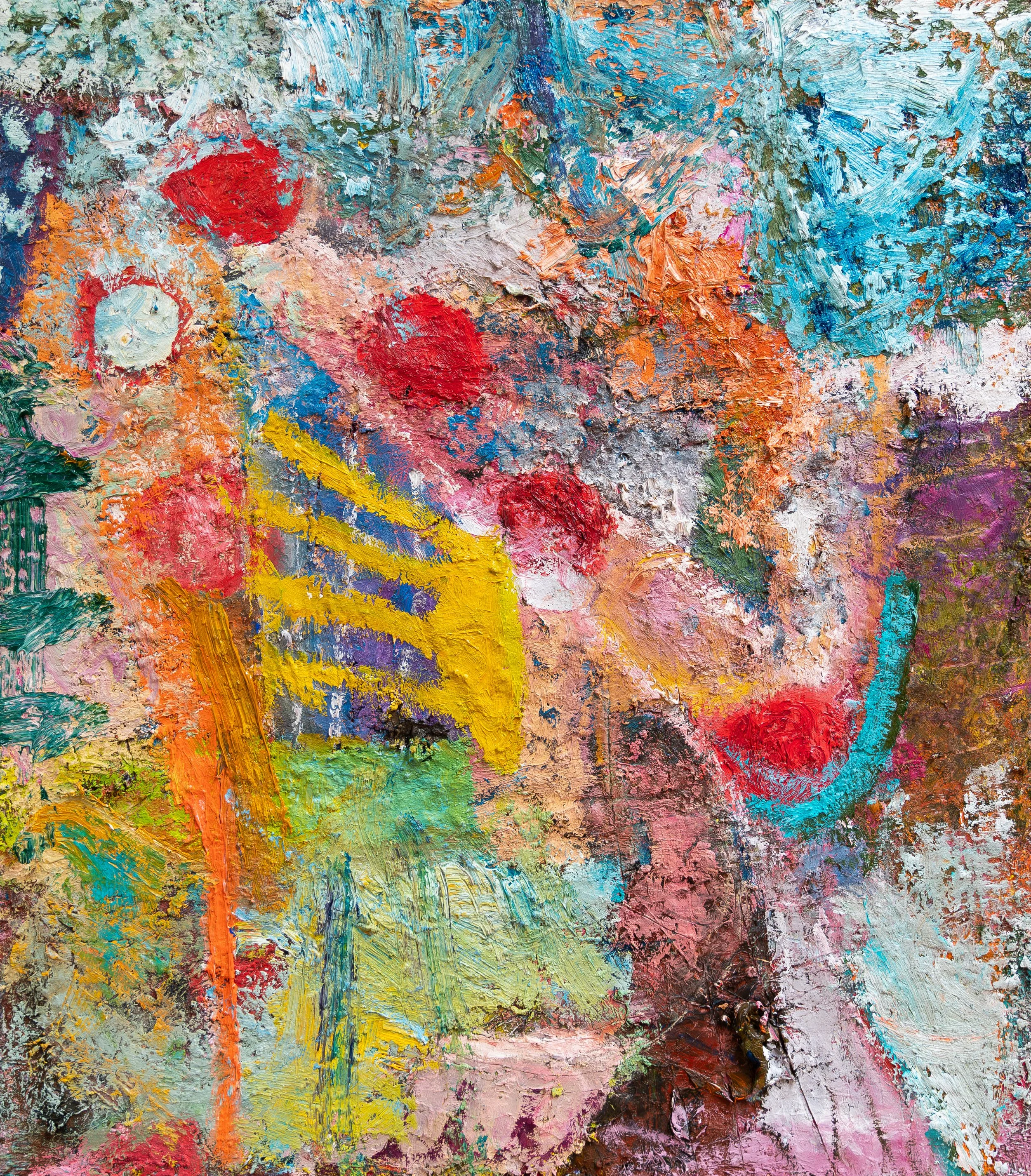 The Scarf, 2023-25. Oil and wax on canvas, 70 x 60cm (private collection)