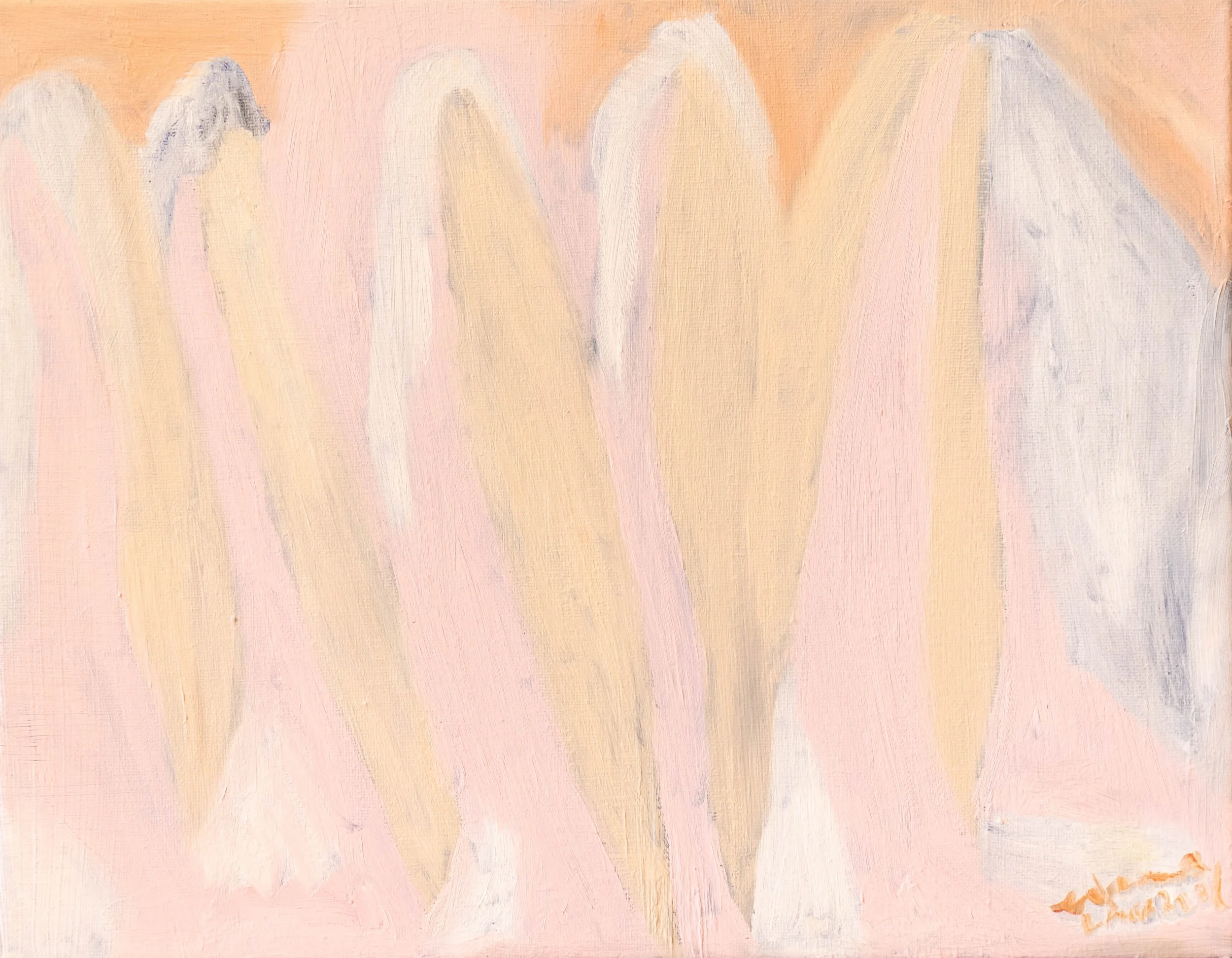 Five Pelicans, 2021. Oil on canvas, 35 x 22cm (private collection)