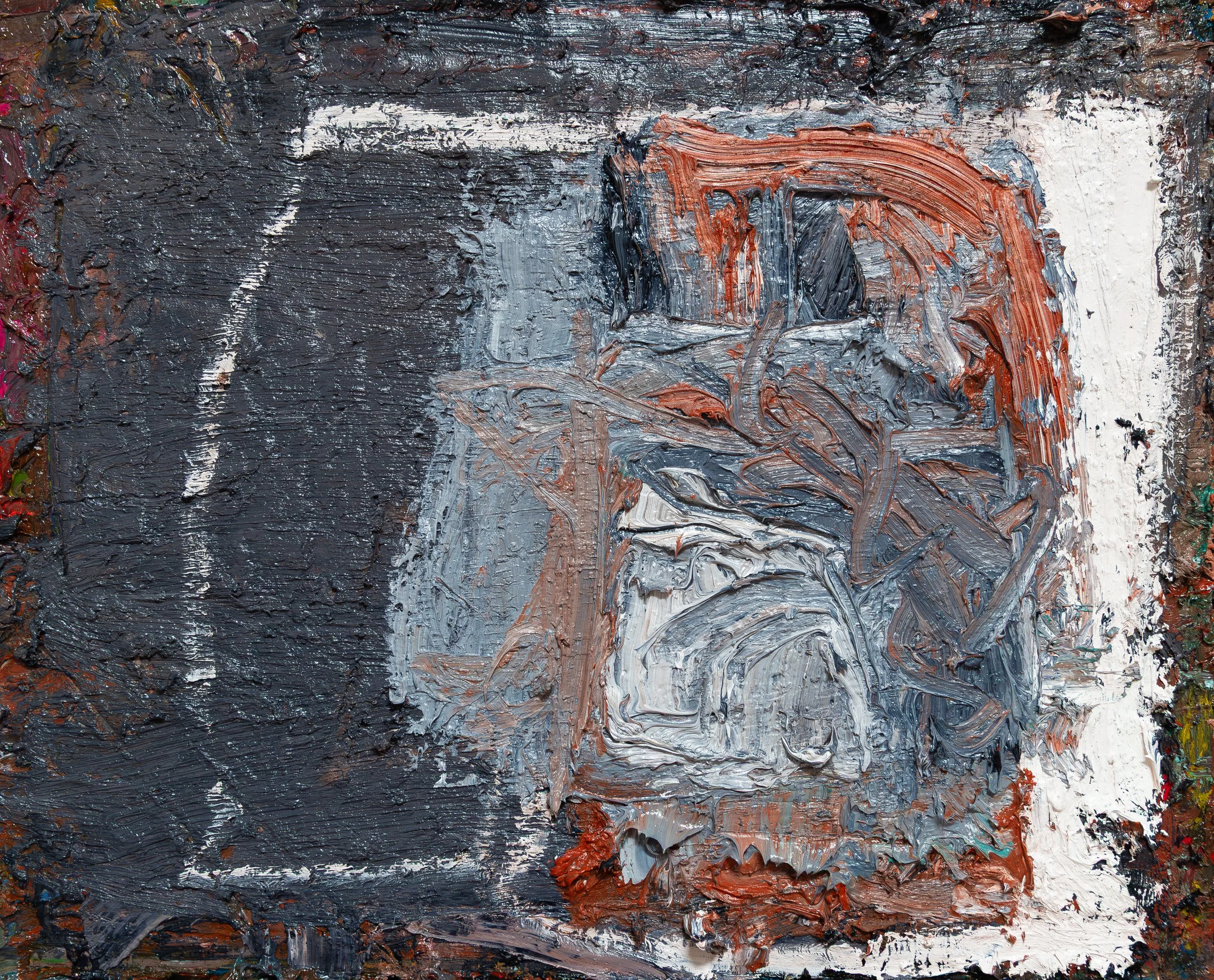 Night Mud (table) 2025. Oil on canvas, 40 x 50cm (private collection)