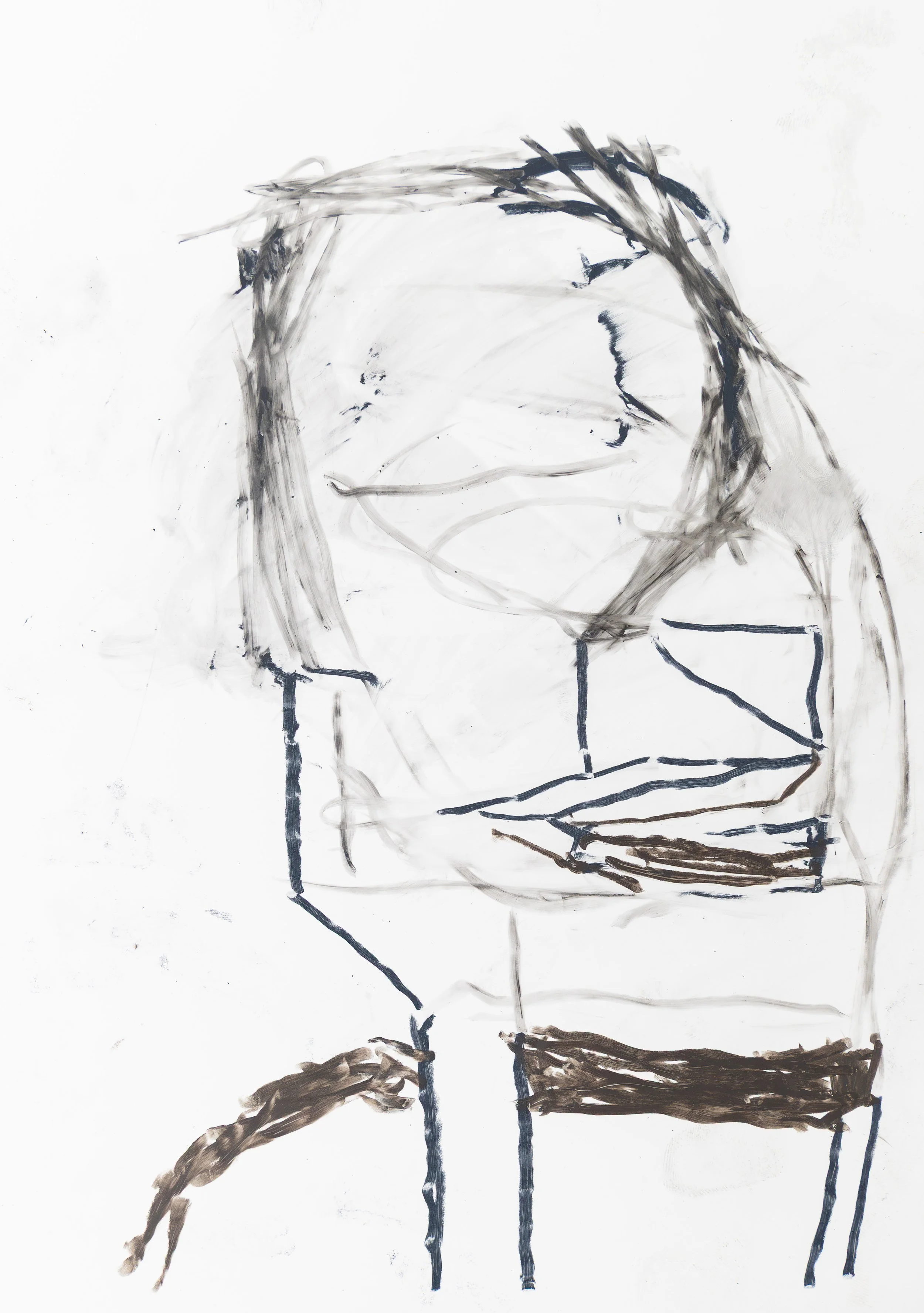 Party Goer Drawing, 2026. Ink and water soluble graphite on yupo paper, A4