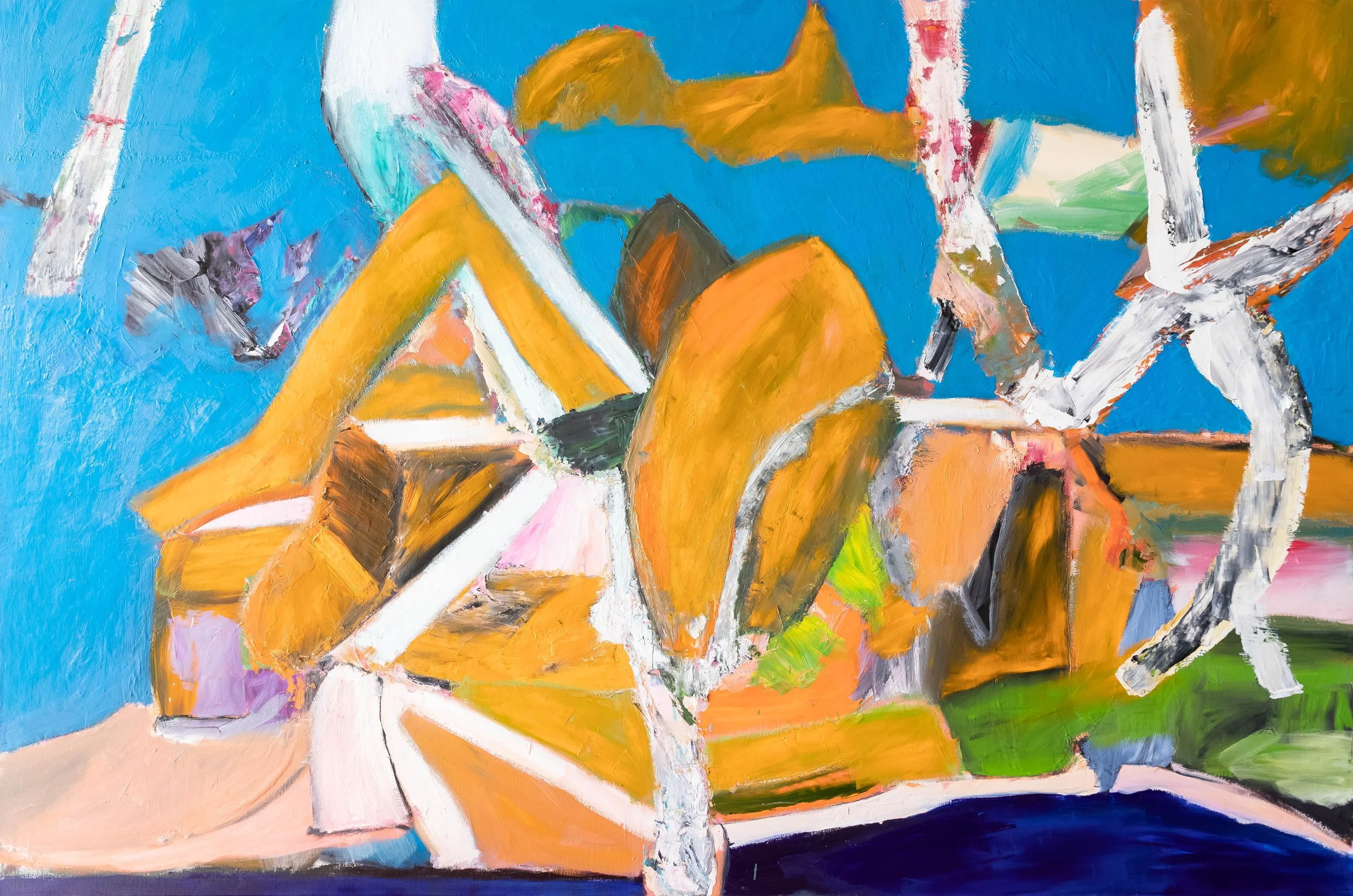 Paperbarks, 2021. Oil on canvas, 100 x 150cm  (private collection)